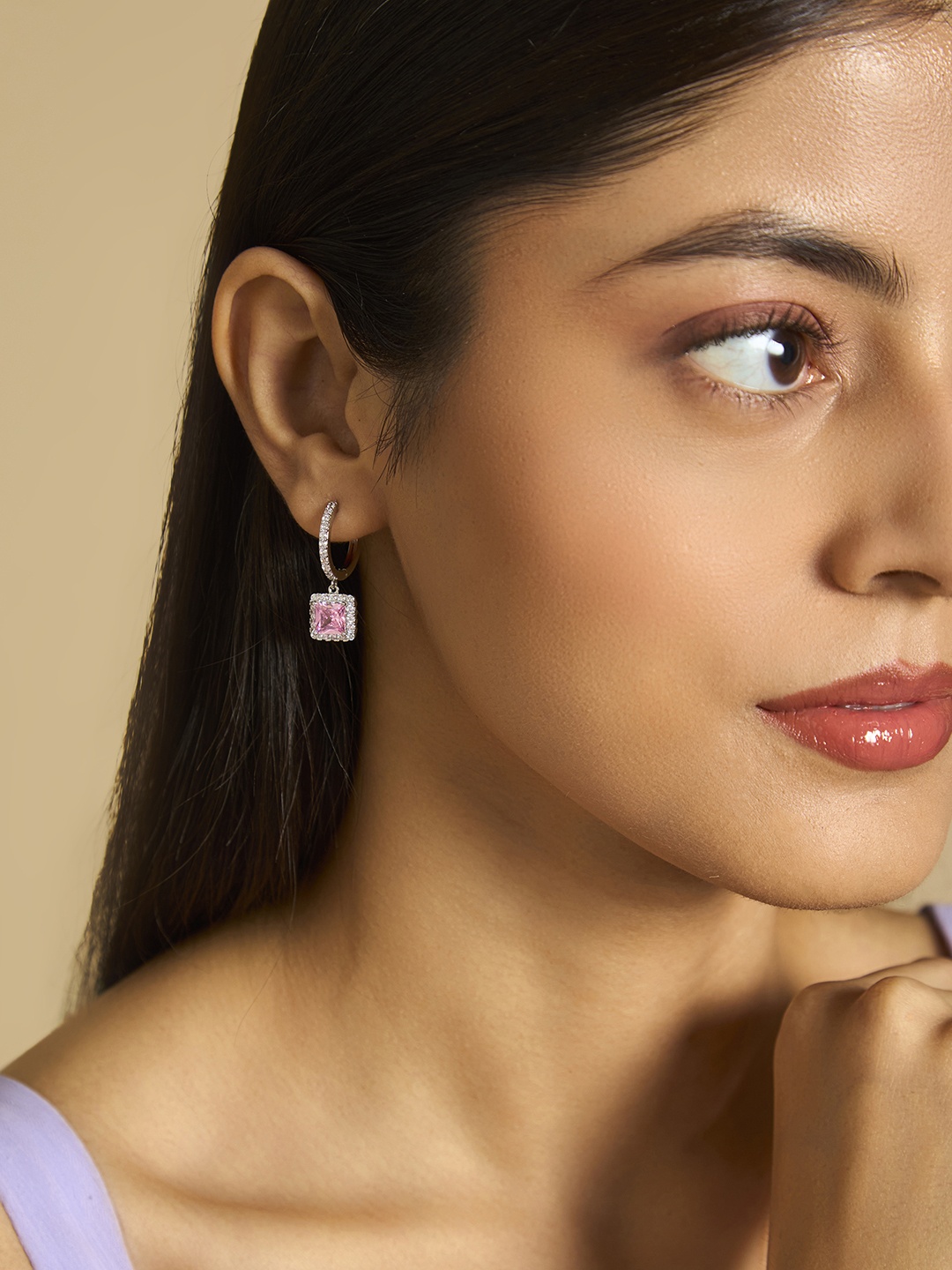 Kushal's Fashion Jewellery Rhodium-Plated Cubic Zirconia Square Hoop Earrings, Pink
Kushal's Fashion Jewellery Rhodium-Plated Cubic Zirconia Square Hoop Earrings, Pink