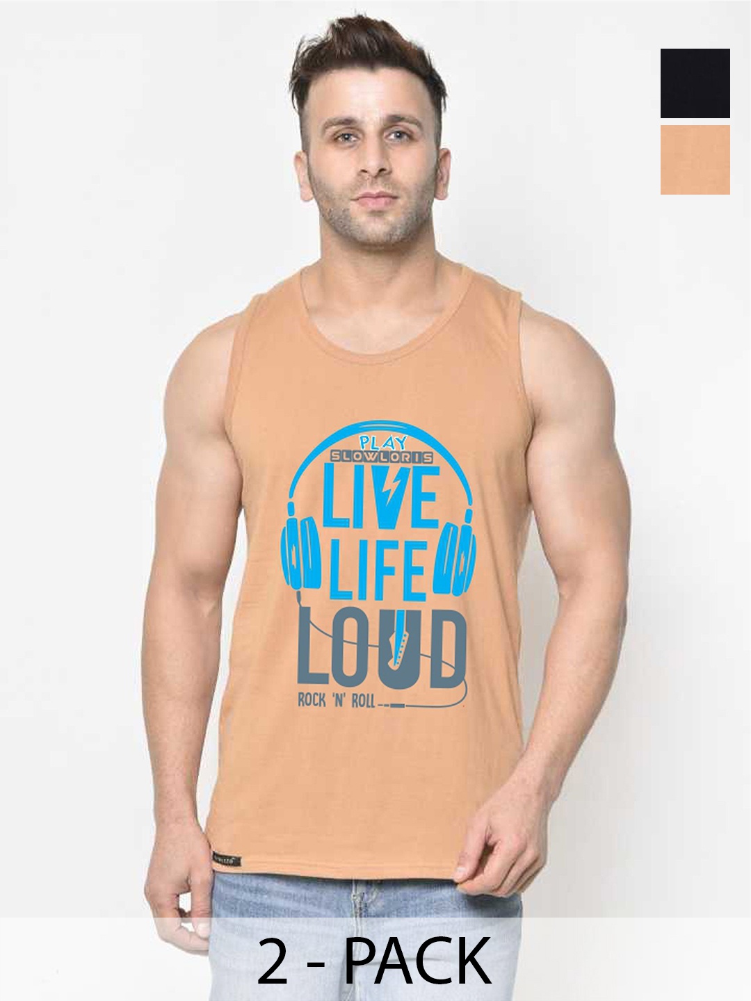 SLOWLORIS Men Pack Of 2 Typography Printed Round Neck Cotton Slim Fit T-Shirts, Rust
SLOWLORIS Men Pack Of 2 Typography Printed Round Neck Cotton Slim Fit T-Shirts, Rust