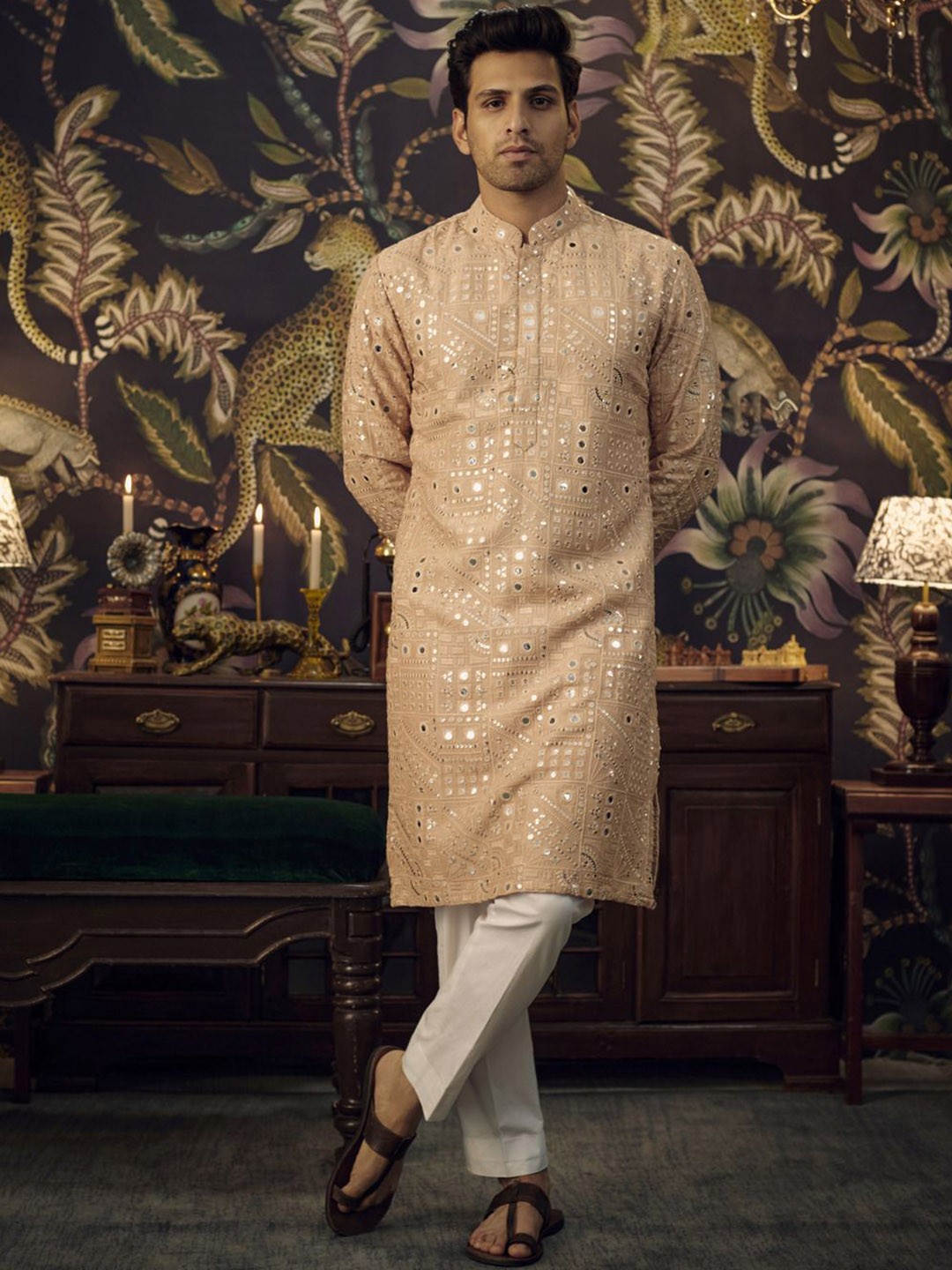 KASBAH CLOTHING NISHCHAIY SAJDEH Floral Embroidered Mirror Work Straight Kurta, Pink
KASBAH CLOTHING NISHCHAIY SAJDEH Floral Embroidered Mirror Work Straight Kurta, Pink