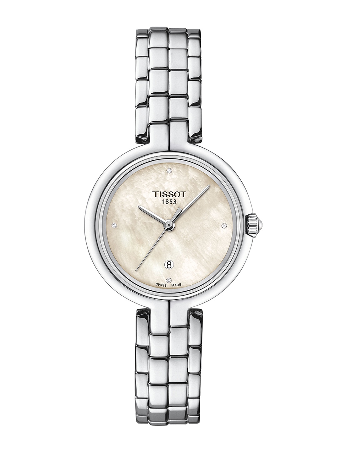 TISSOT Women Printed Dial & Stainless Steel Bracelet Style Straps Analogue Watch T0942101111602, White
TISSOT Women Printed Dial & Stainless Steel Bracelet Style Straps Analogue Watch T0942101111602, White
