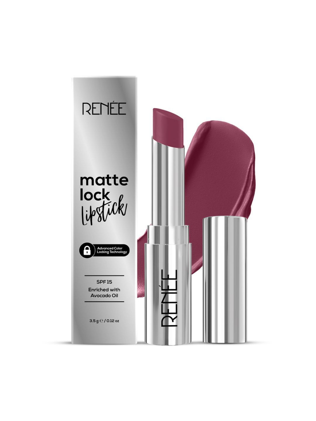 Renee Matte Lock Avocado Oil SPF 15 Lipstick With Beta Carotene & Vitamin E 3.5g - Indie, Pink
Renee Matte Lock Avocado Oil SPF 15 Lipstick With Beta Carotene & Vitamin E 3.5g - Indie, Pink