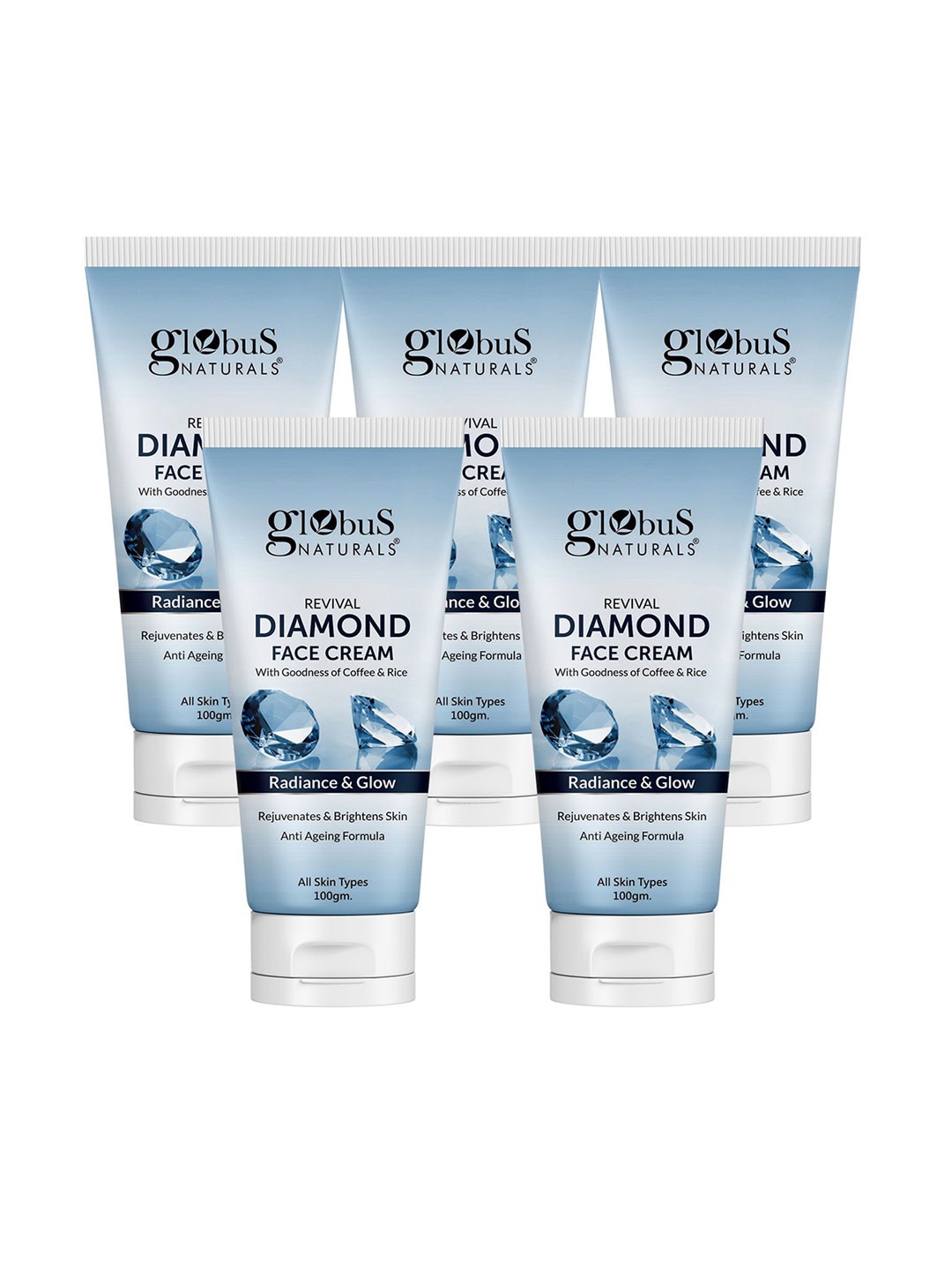 Globus naturals Set Of 5 Revival Diamond Rejuvenating & Brightening Face Cream- 100g Each, Blue
Globus naturals Set Of 5 Revival Diamond Rejuvenating & Brightening Face Cream- 100g Each, Blue