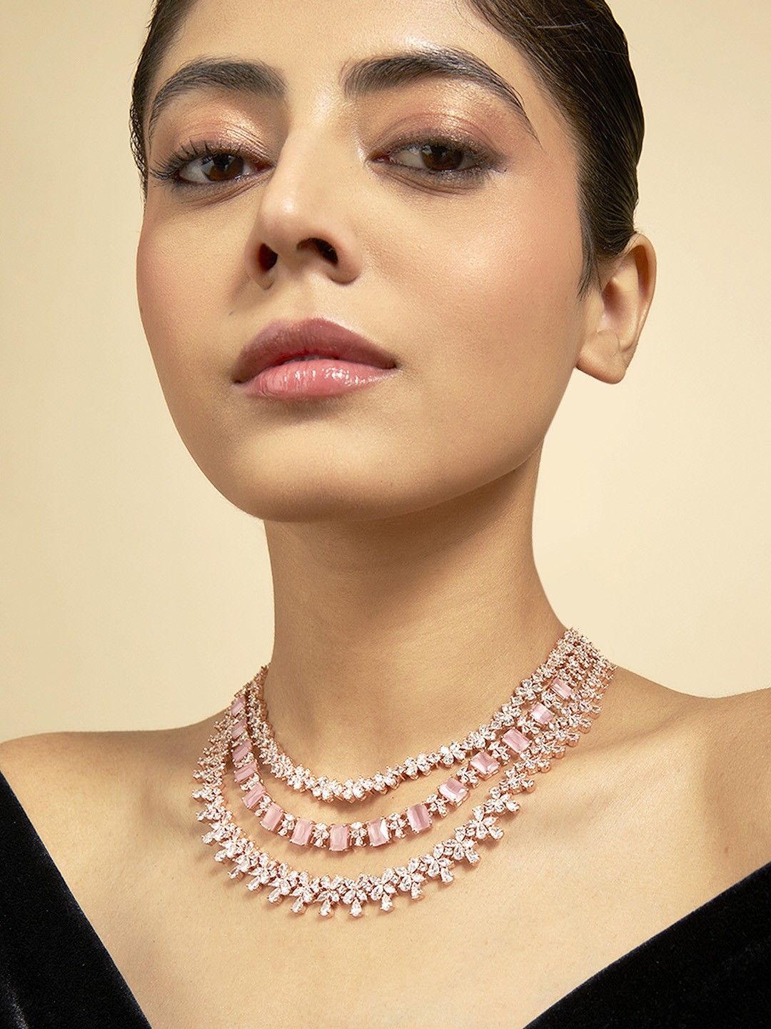 Kushal's Fashion Jewellery Rose Gold-Plated Cubic Zirconia Stone Studded Copper Necklace
Kushal's Fashion Jewellery Rose Gold-Plated Cubic Zirconia Stone Studded Copper Necklace