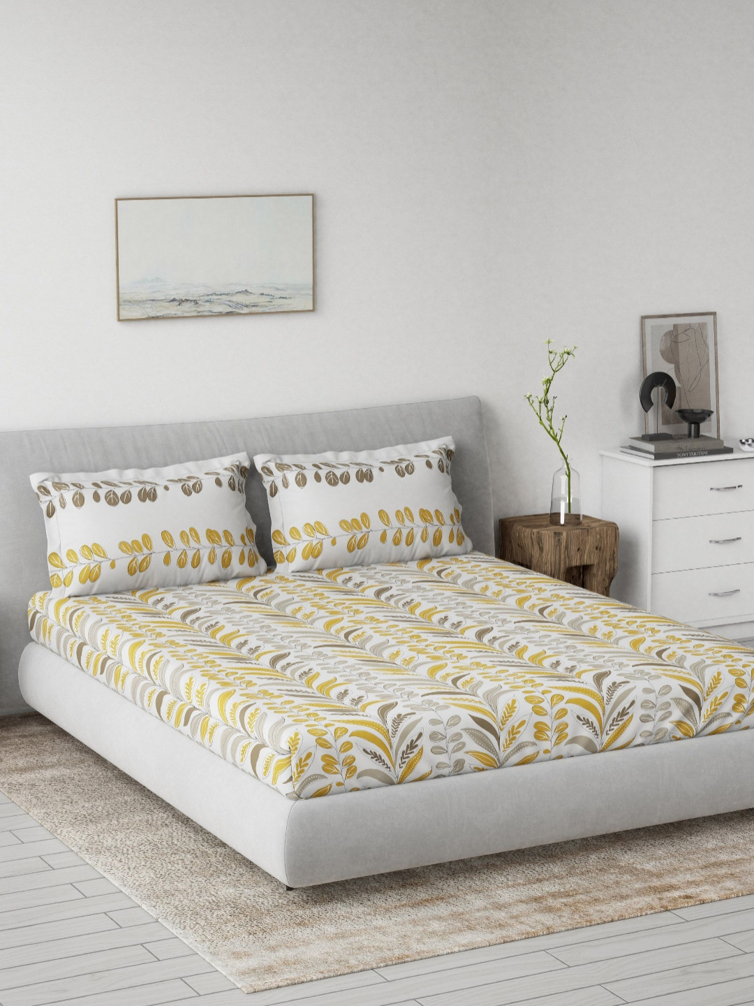 DDecor White & Yellow Floral 144 TC Pure Cotton Queen Bedsheet with 2 Pillow Covers
DDecor White & Yellow Floral 144 TC Pure Cotton Queen Bedsheet with 2 Pillow Covers