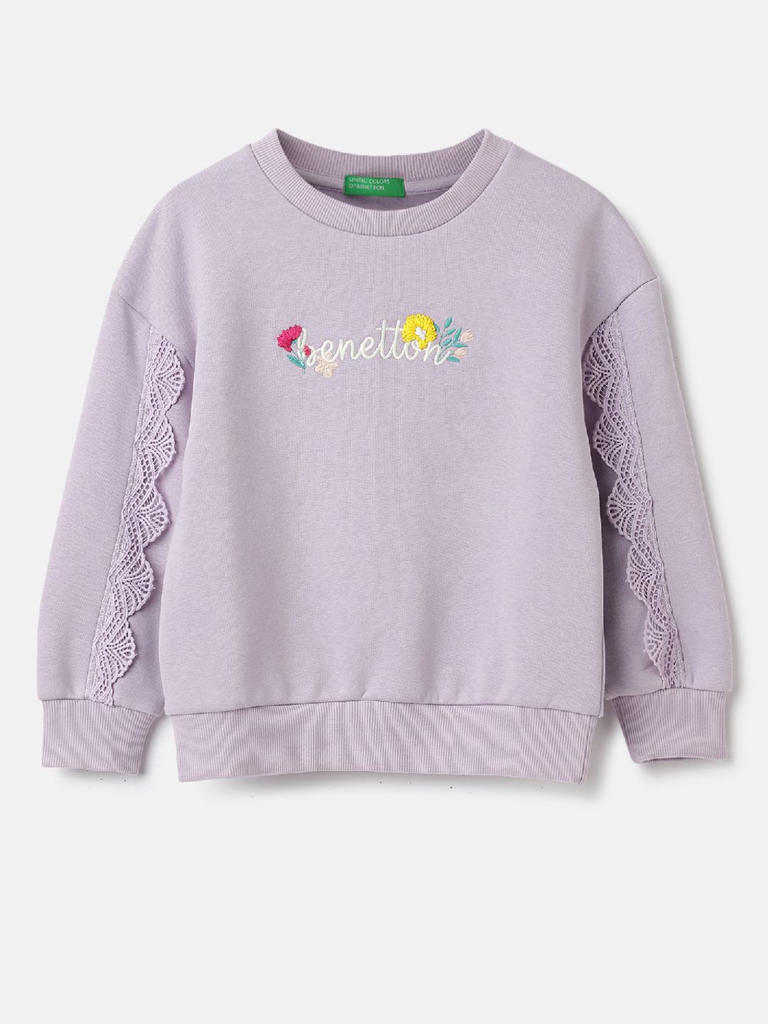 United Colors of Benetton Girls Typography Embroidered Round Neck Sweatshirt, Purple
United Colors of Benetton Girls Typography Embroidered Round Neck Sweatshirt, Purple