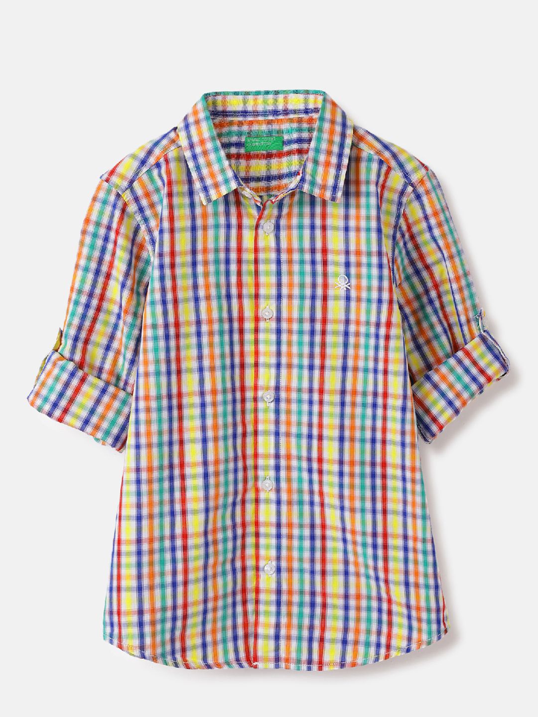 United Colors of Benetton Boys Spread Collar Gingham Checked Cotton Casual Shirt, Multi
United Colors of Benetton Boys Spread Collar Gingham Checked Cotton Casual Shirt, Multi
