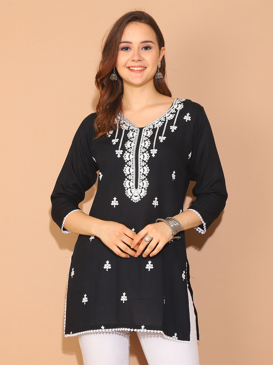 Rajnandini Embroidered Tunic, Black
Rajnandini Embroidered Tunic, Black