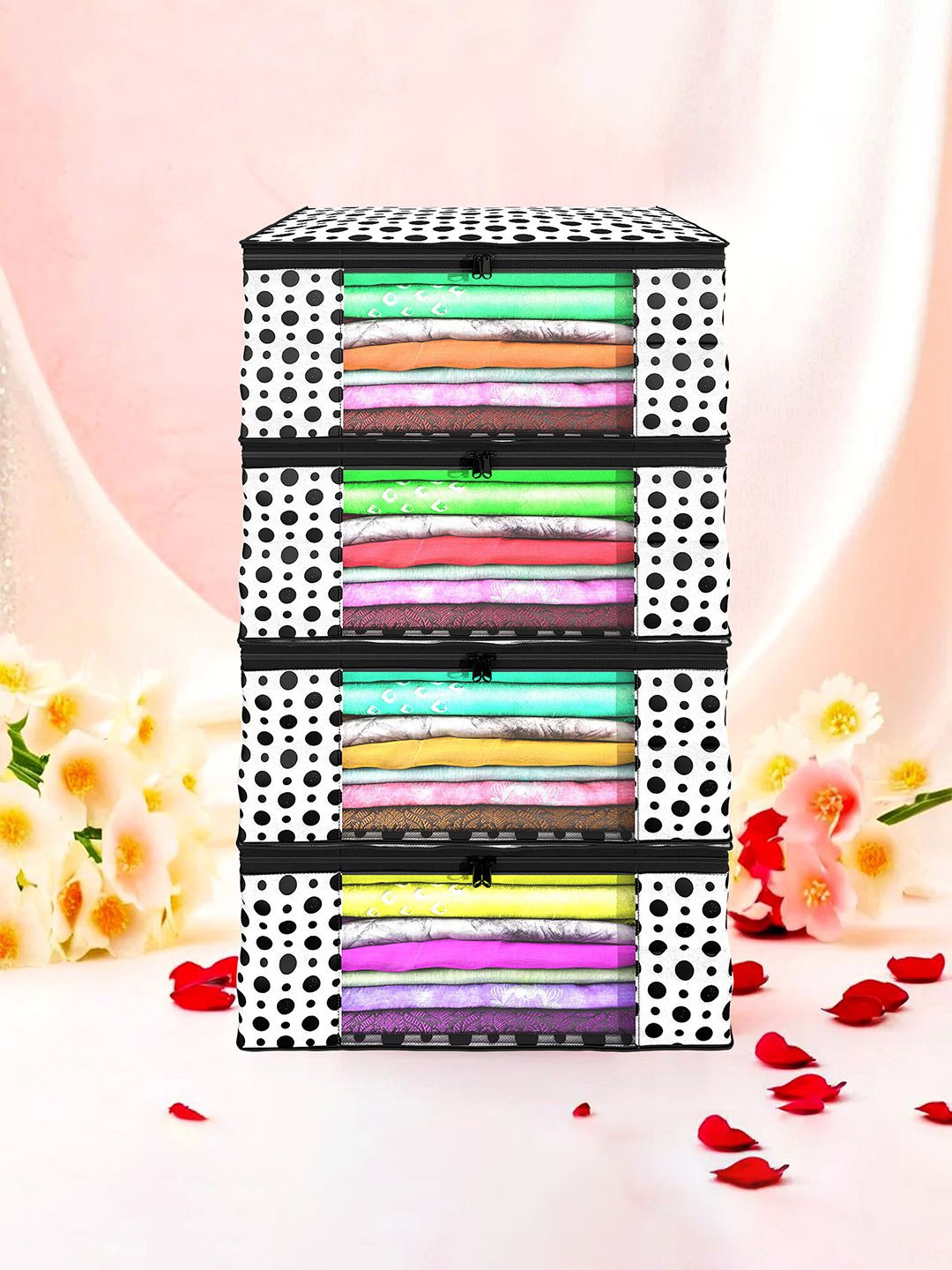 Kuber Industries White & Black 4 Pieces Floral Printed Foldable Drawer Organisers
Kuber Industries White & Black 4 Pieces Floral Printed Foldable Drawer Organisers