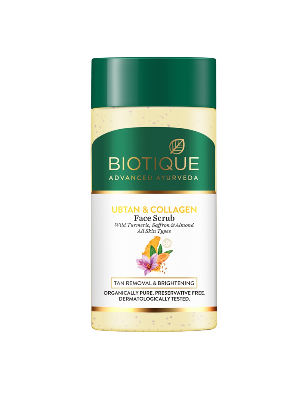 Biotique Ubtan & Collagen Tan Removal Face Scrub with Turmeric & Saffron - 25 g, White
Biotique Ubtan & Collagen Tan Removal Face Scrub with Turmeric & Saffron - 25 g, White