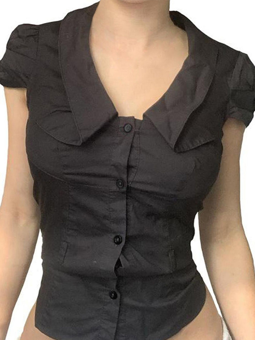 LULU & SKY Women Solid V-Neck Top, Black
LULU & SKY Women Solid V-Neck Top, Black