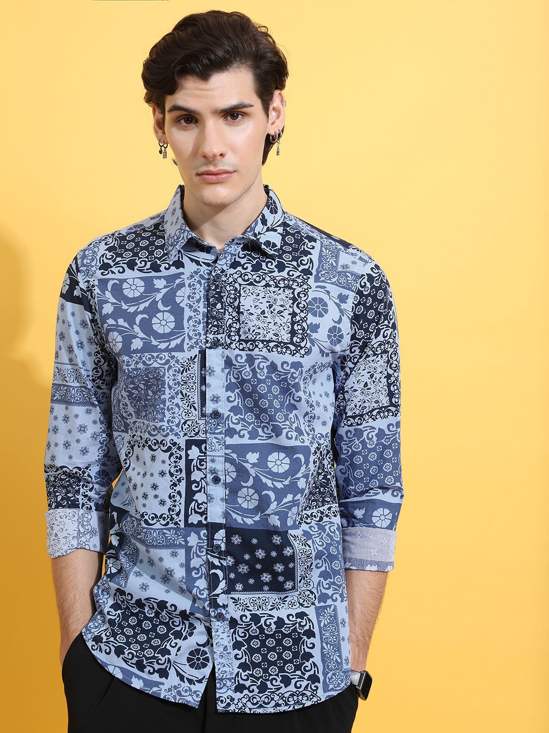 HIGHLANDER Men Spread Collar Floral Printed Tropical Cotton Slim Fit Casual Shirt, Blue
HIGHLANDER Men Spread Collar Floral Printed Tropical Cotton Slim Fit Casual Shirt, Blue