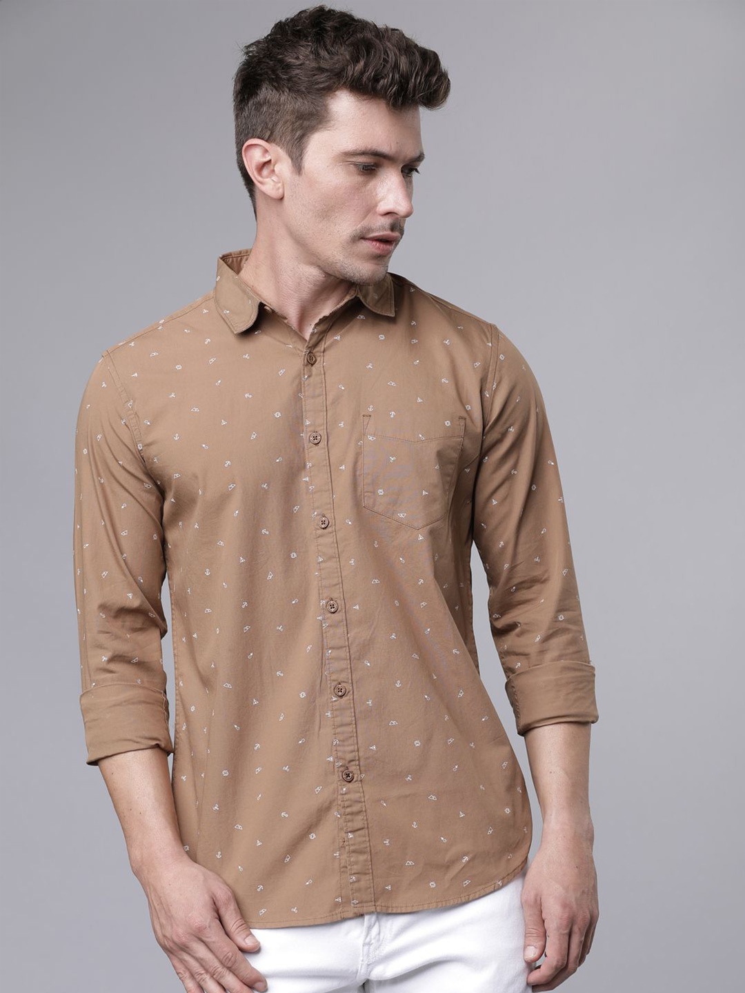 HIGHLANDER Men Spread Collar Micro Ditsy Printed Cotton Slim Fit Casual Shirt, Brown
HIGHLANDER Men Spread Collar Micro Ditsy Printed Cotton Slim Fit Casual Shirt, Brown