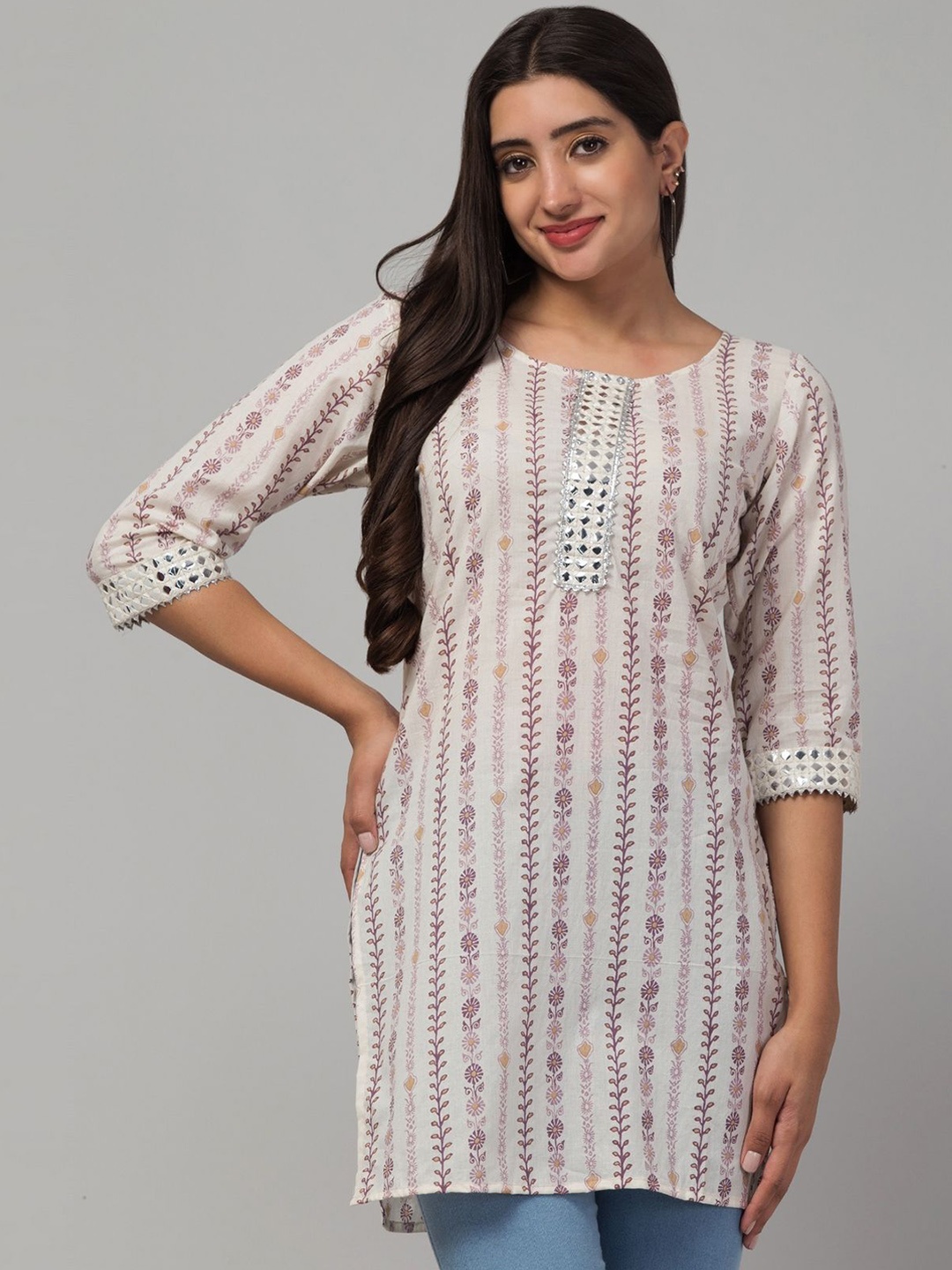 BESTIC FASHION Women Geometric Dyed Flared Sleeves Mirror Work Floral Organic Cotton Kurta, Purple
BESTIC FASHION Women Geometric Dyed Flared Sleeves Mirror Work Floral Organic Cotton Kurta, Purple