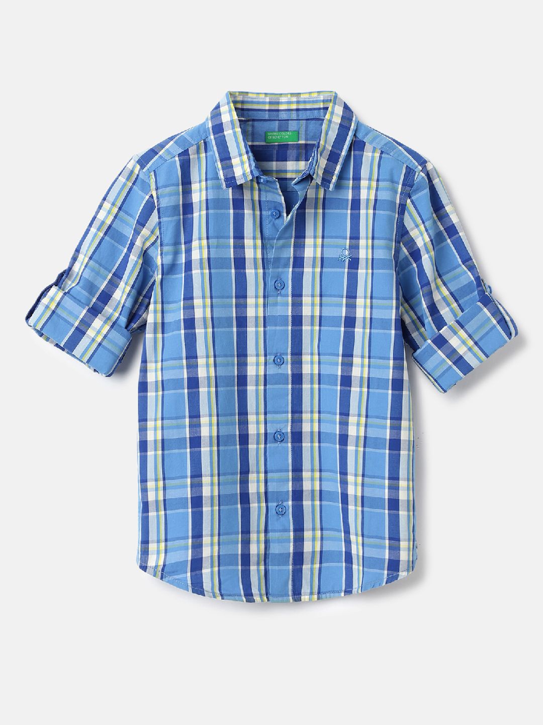 United Colors of Benetton Boys Spread Collar Tartan Checked Cotton Casual Shirt, Blue
United Colors of Benetton Boys Spread Collar Tartan Checked Cotton Casual Shirt, Blue