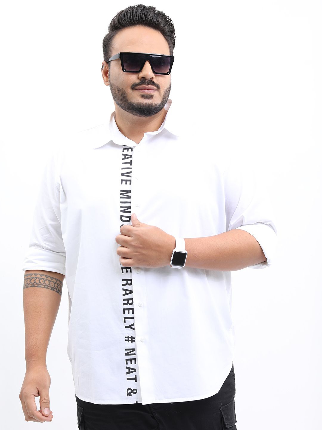 HIGHLANDER Men Spread Collar Typography Printed Cotton Slim Fit Plus Size Casual Shirt, White
HIGHLANDER Men Spread Collar Typography Printed Cotton Slim Fit Plus Size Casual Shirt, White