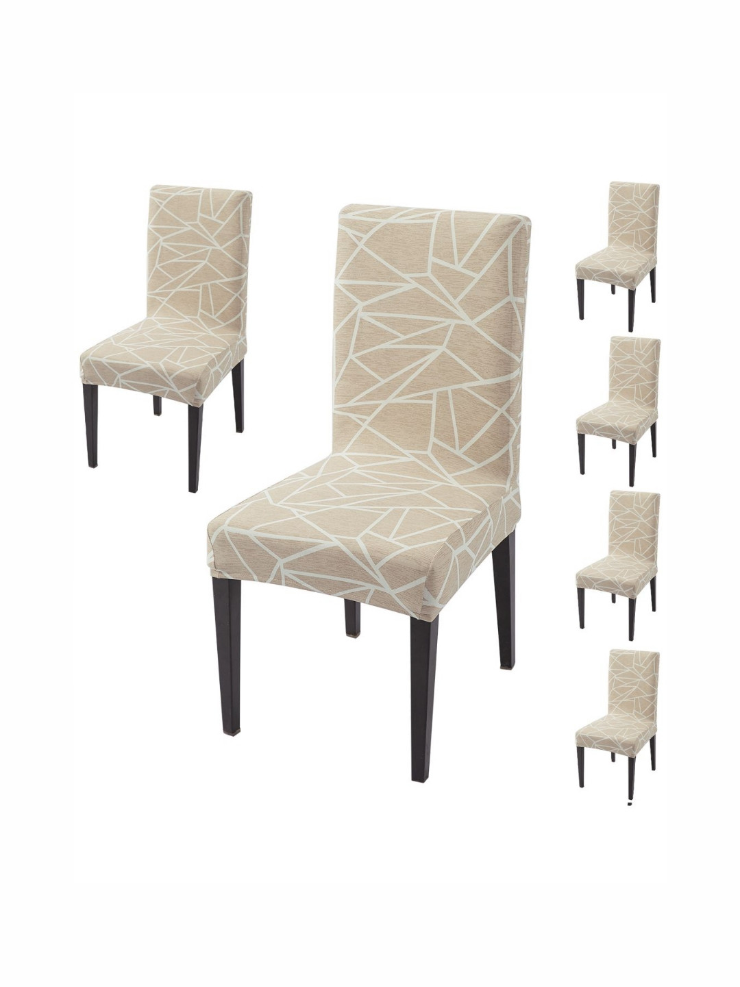 HOKIPO 6 Pcs Beige Stretchable Chair Covers 
HOKIPO 6 Pcs Beige Stretchable Chair Covers