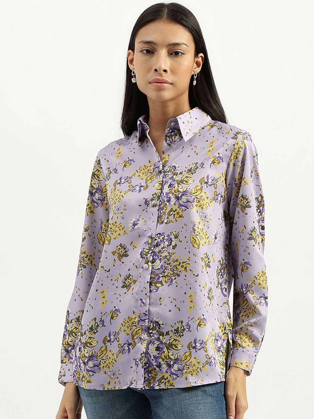 United Colors of Benetton Women Spread Collar Floral Printed Casual Shirt, Purple
United Colors of Benetton Women Spread Collar Floral Printed Casual Shirt, Purple