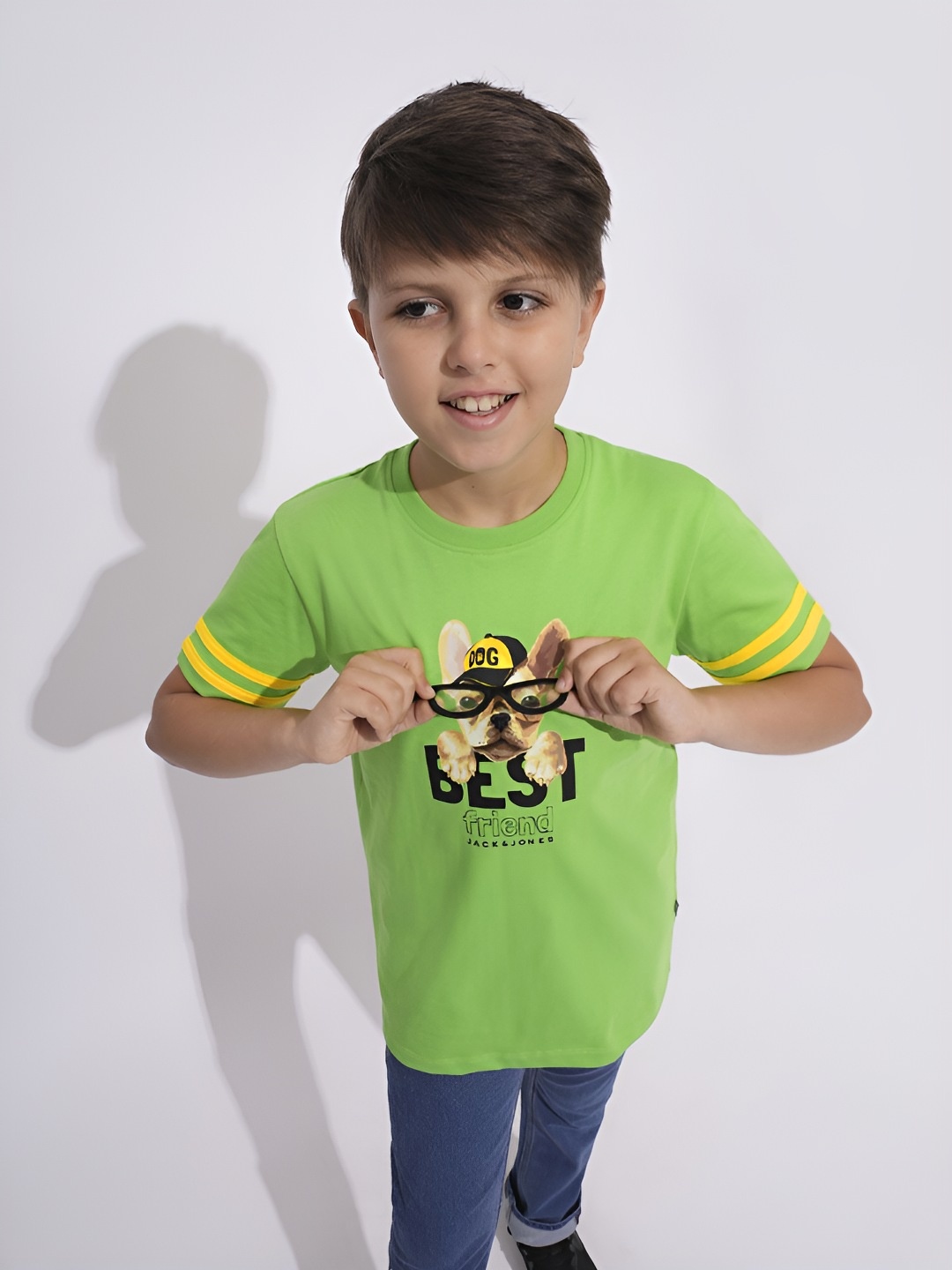 Jack & Jones Junior Boys Conversational Printed Round Neck Pure Cotton T-shirt, Green
Jack & Jones Junior Boys Conversational Printed Round Neck Pure Cotton T-shirt, Green