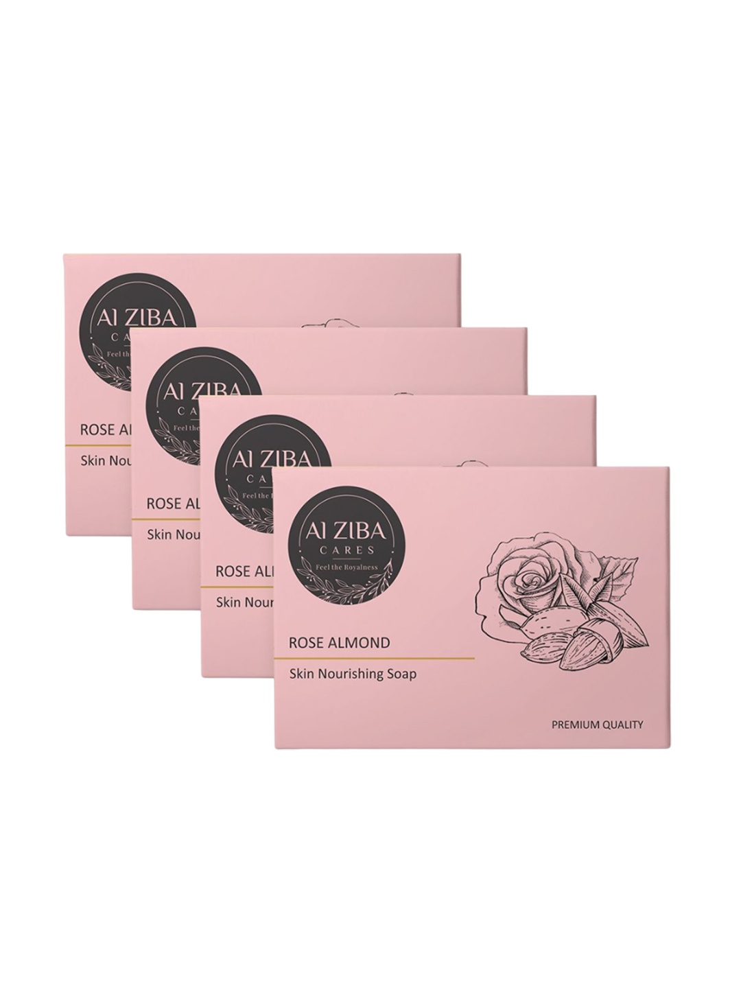 ALZIBA CARES Set Of 4 Rose Almond Skin Nourishing Bathing Soap Bar- 100g Each, Pink
ALZIBA CARES Set Of 4 Rose Almond Skin Nourishing Bathing Soap Bar- 100g Each, Pink