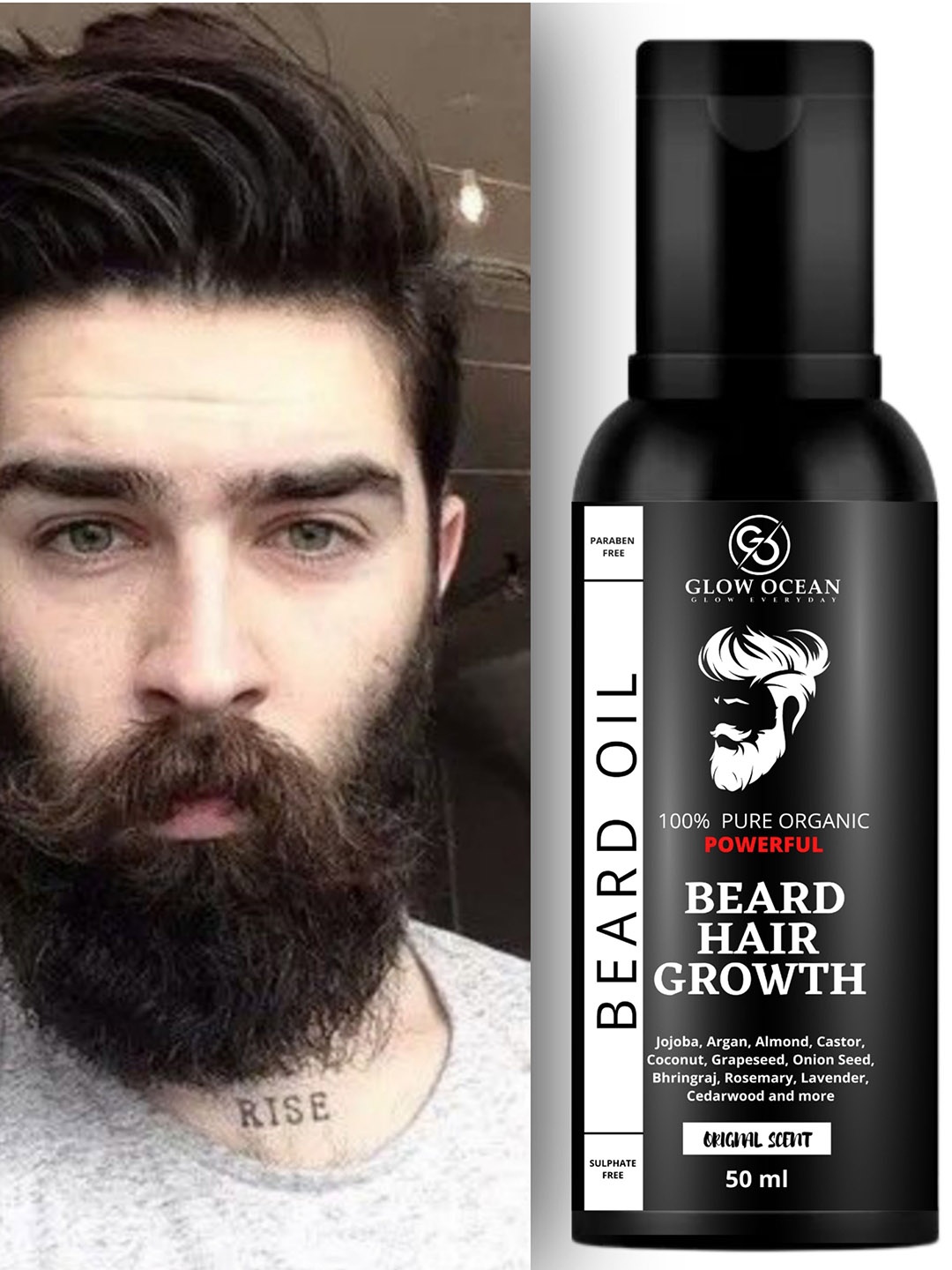 Glowocean Pure Organic Paraben Free Powerful Beard Hair Growth Oil 50 ml, Transparent
Glowocean Pure Organic Paraben Free Powerful Beard Hair Growth Oil 50 ml, Transparent