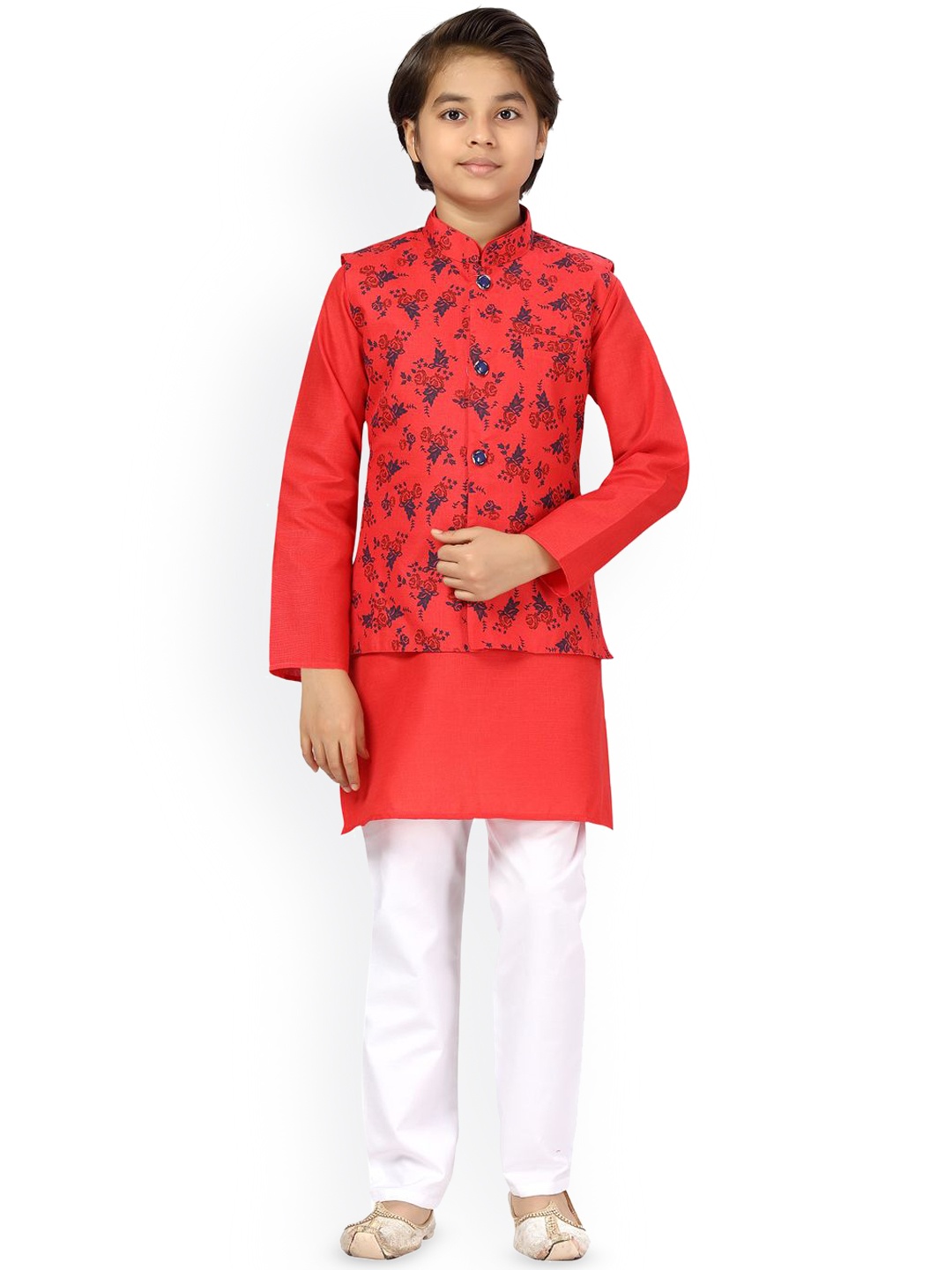 BAESD Boys Mandarin Collar Pure Cotton Straight Kurta With Pyjamas And Waistcoat, Red
BAESD Boys Mandarin Collar Pure Cotton Straight Kurta With Pyjamas And Waistcoat, Red