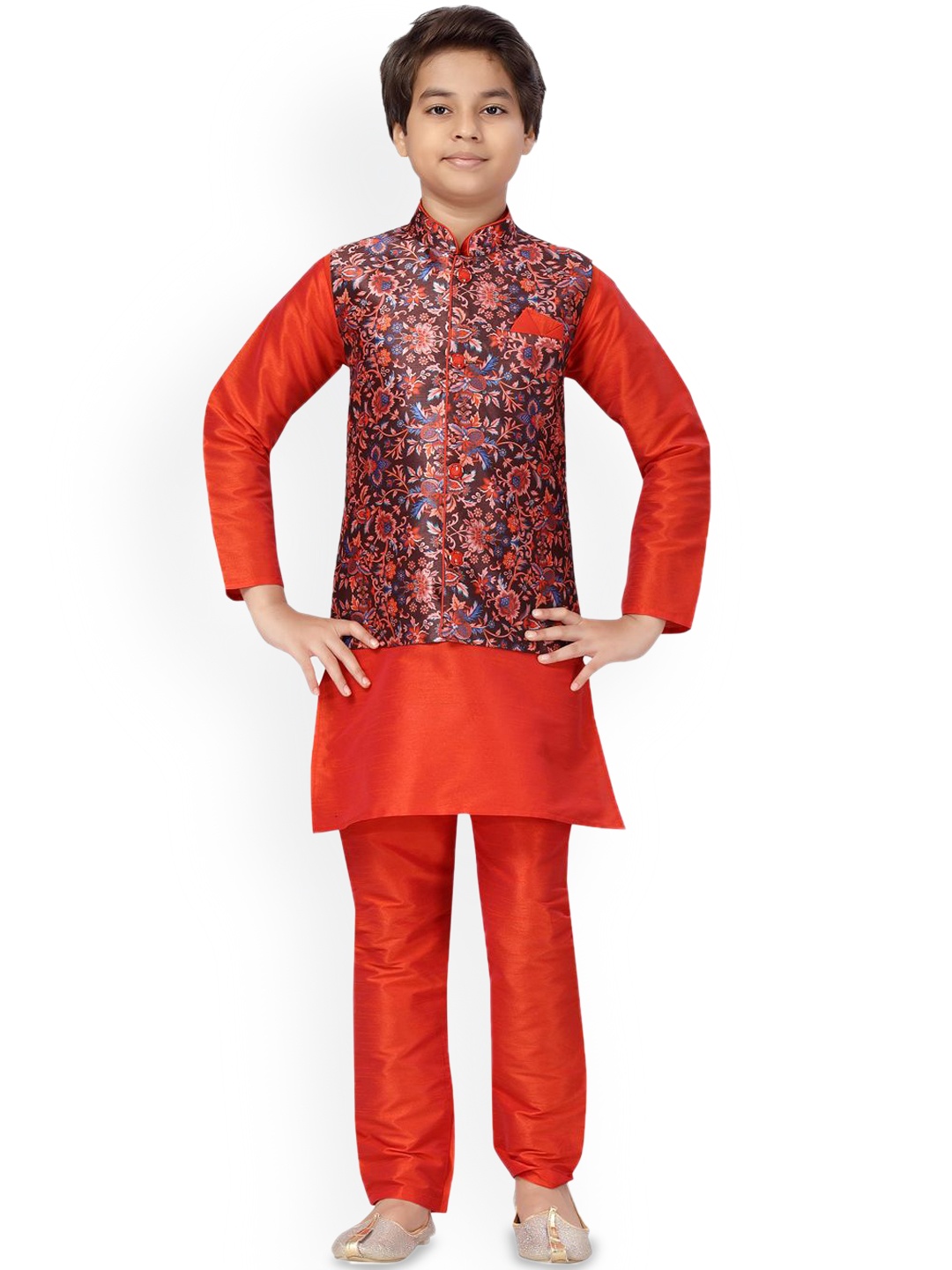 BAESD Boys Mandarin Collar Pure Cotton Straight Kurta With Pyjamas And Waistcoat, Red
BAESD Boys Mandarin Collar Pure Cotton Straight Kurta With Pyjamas And Waistcoat, Red