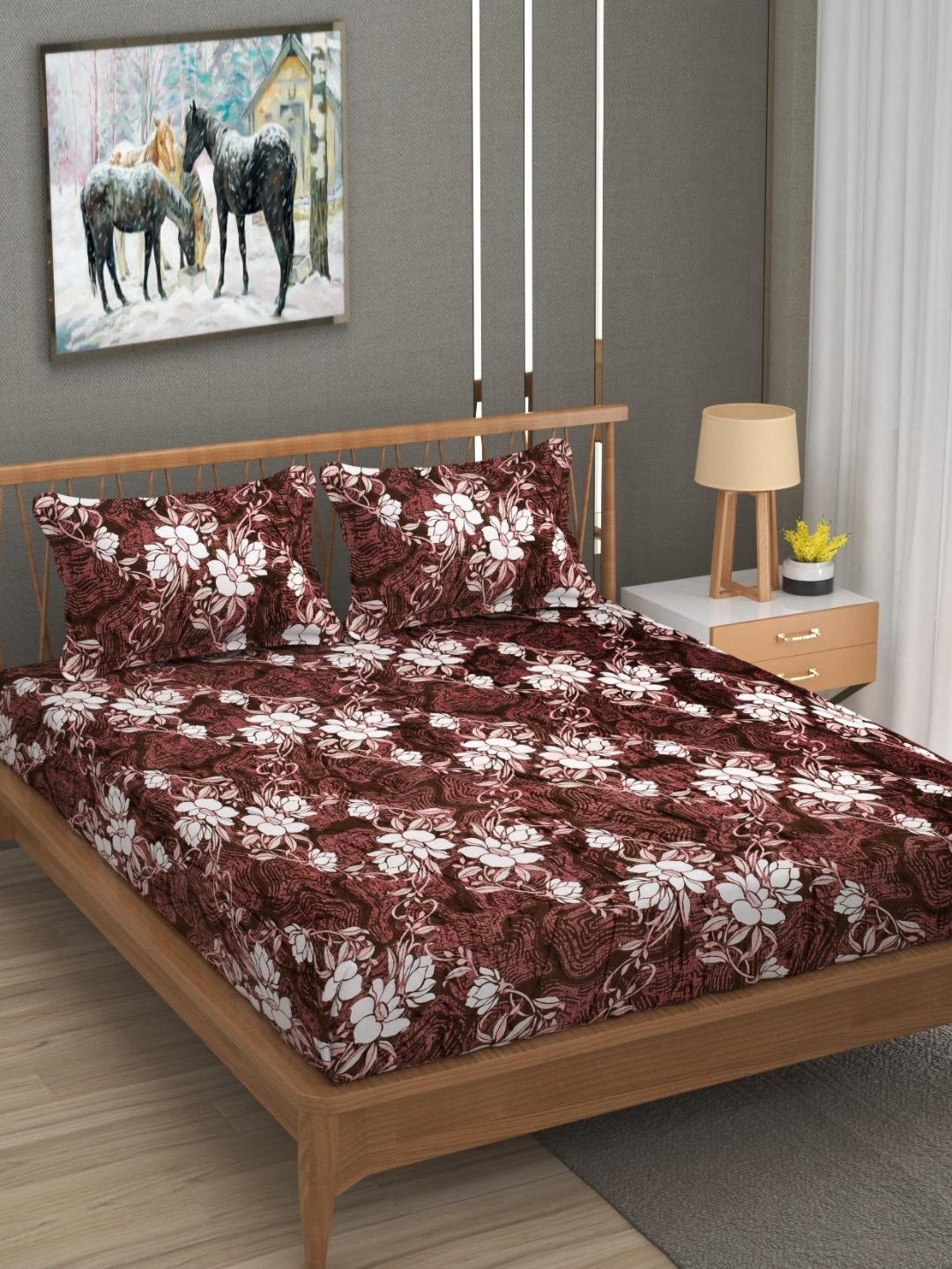 YaAkholic Brown & White Floral 210 TC King Velvet Fitted Bedsheet Set- 1.9 M x 1.8 M
YaAkholic Brown & White Floral 210 TC King Velvet Fitted Bedsheet Set- 1.9 M x 1.8 M