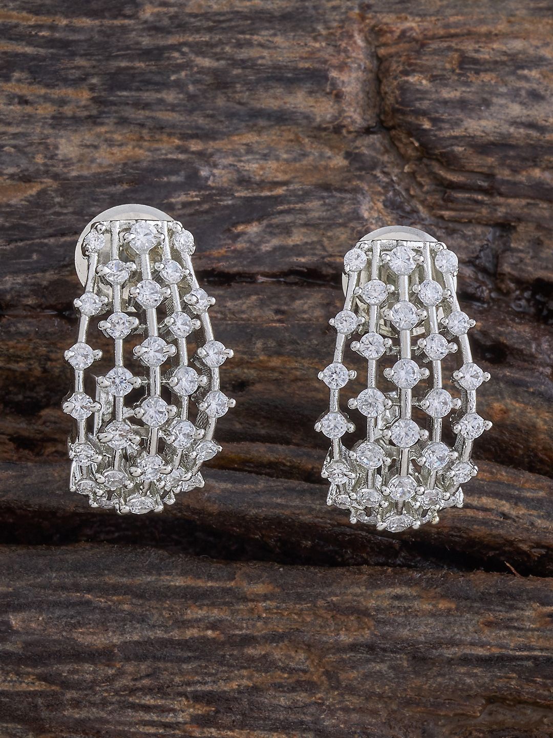 Kushal's Fashion Jewellery Rhodium Plated Zircon Studded Classic Hoop Earrings, White
Kushal's Fashion Jewellery Rhodium Plated Zircon Studded Classic Hoop Earrings, White
