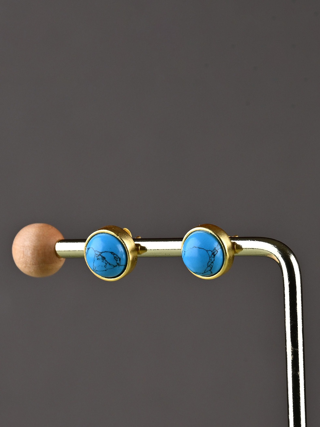 TOTAPARI Vishuddhi Chakra Gold-Plated Turquoise Stone Studded Circular Studs, Turquoise blue
TOTAPARI Vishuddhi Chakra Gold-Plated Turquoise Stone Studded Circular Studs, Turquoise blue