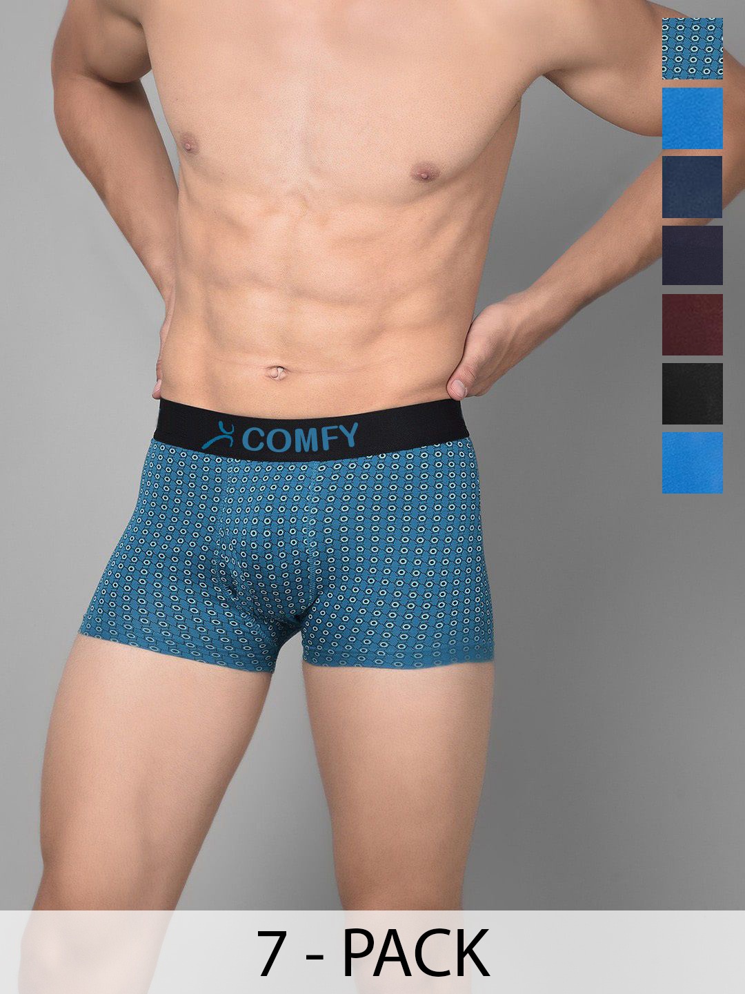 AMUL COMFY Men Pack Of 6 Assorted Printed Pure Cotton Trunks - Comfy-FCD-Trunk-OE-6-105, Blue
AMUL COMFY Men Pack Of 6 Assorted Printed Pure Cotton Trunks - Comfy-FCD-Trunk-OE-6-105, Blue