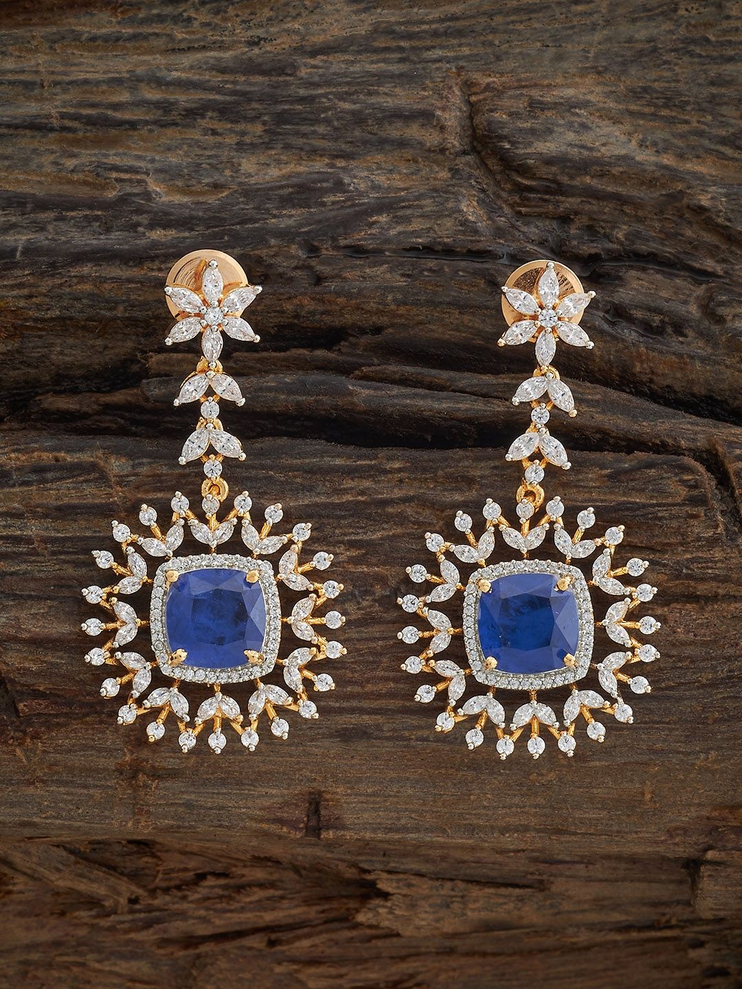 Kushal's Fashion Jewellery Rhodium Plated Zircon Studded Circular Drop Earrings, Blue
Kushal's Fashion Jewellery Rhodium Plated Zircon Studded Circular Drop Earrings, Blue