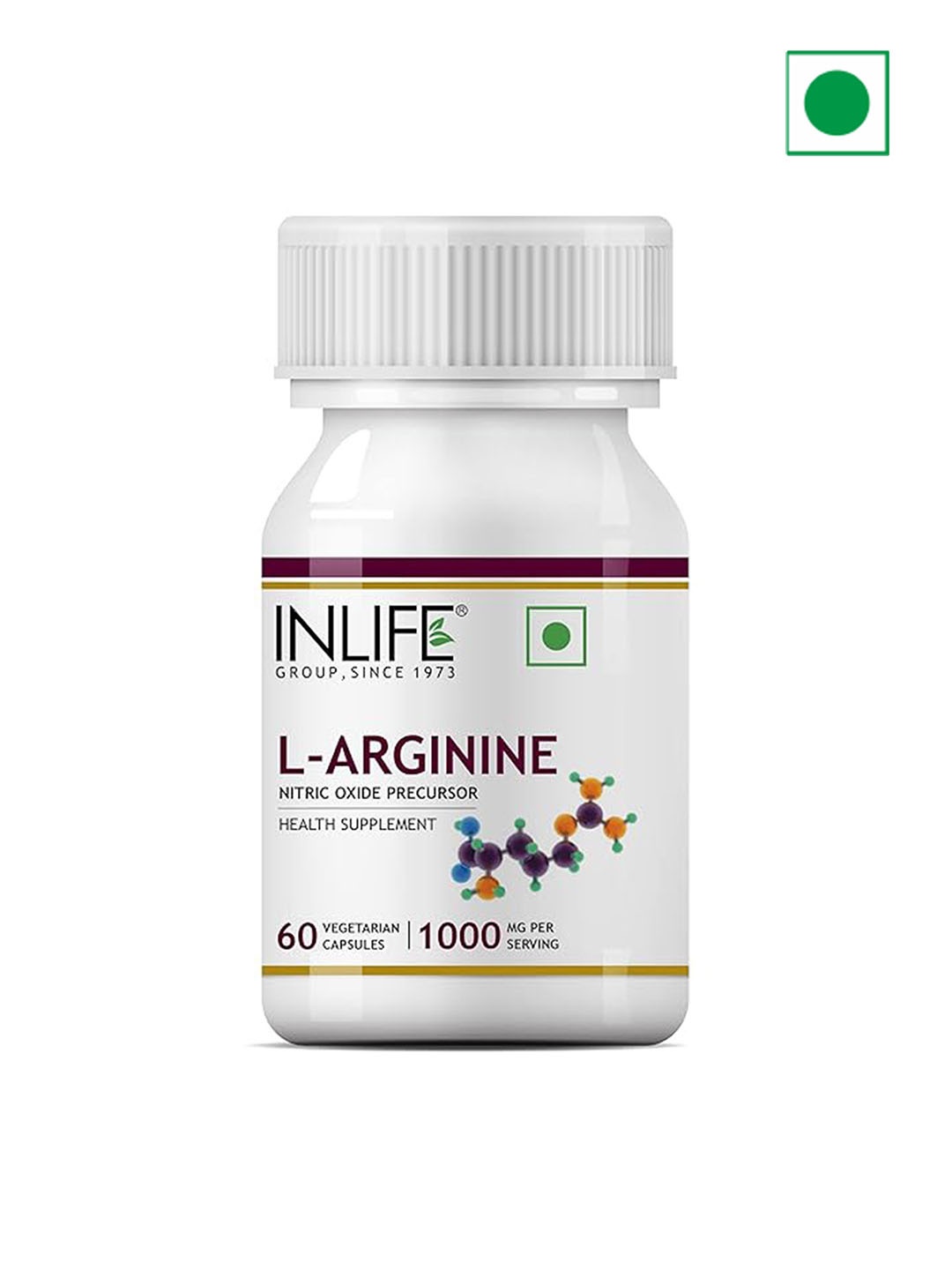 INLIFE L-Arginine 1000mg Serving Nitric Oxide Precursor Capsules - 60 Capsules, White
INLIFE L-Arginine 1000mg Serving Nitric Oxide Precursor Capsules - 60 Capsules, White