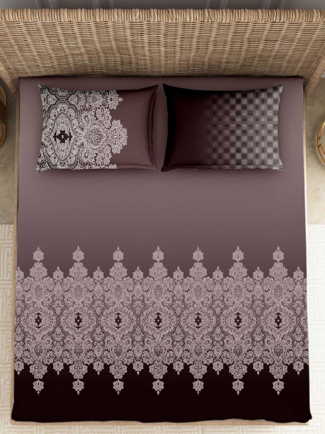 VINTANA Magenta & White Ethnic Motifs 250 TC Cotton King Bedsheet Set-2.74 m x 2.74 m
VINTANA Magenta & White Ethnic Motifs 250 TC Cotton King Bedsheet Set-2.74 m x 2.74 m