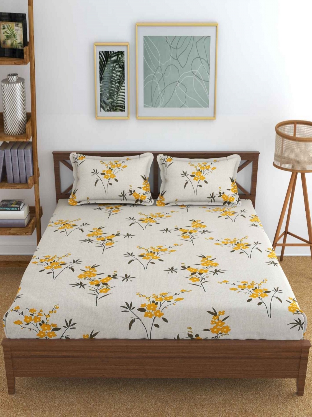 YaAkholic Cream-Coloured & Yellow Floral 210 TC King Fitted Bedsheet Set- 1.9 M x 1.8 M
YaAkholic Cream-Coloured & Yellow Floral 210 TC King Fitted Bedsheet Set- 1.9 M x 1.8 M
