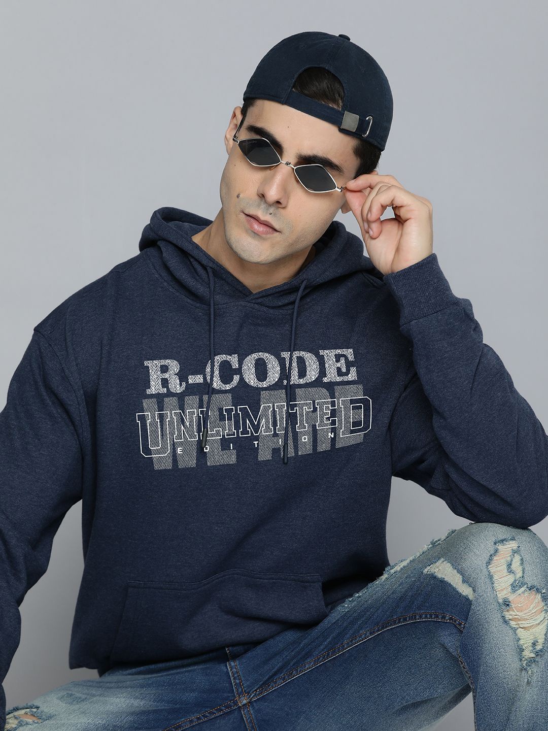R.Code by The Roadster Life Co. Men Cotton Printed Hooded Oversize Pullover Sweatshirt, Navy blue
R.Code by The Roadster Life Co. Men Cotton Printed Hooded Oversize Pullover Sweatshirt, Navy blue