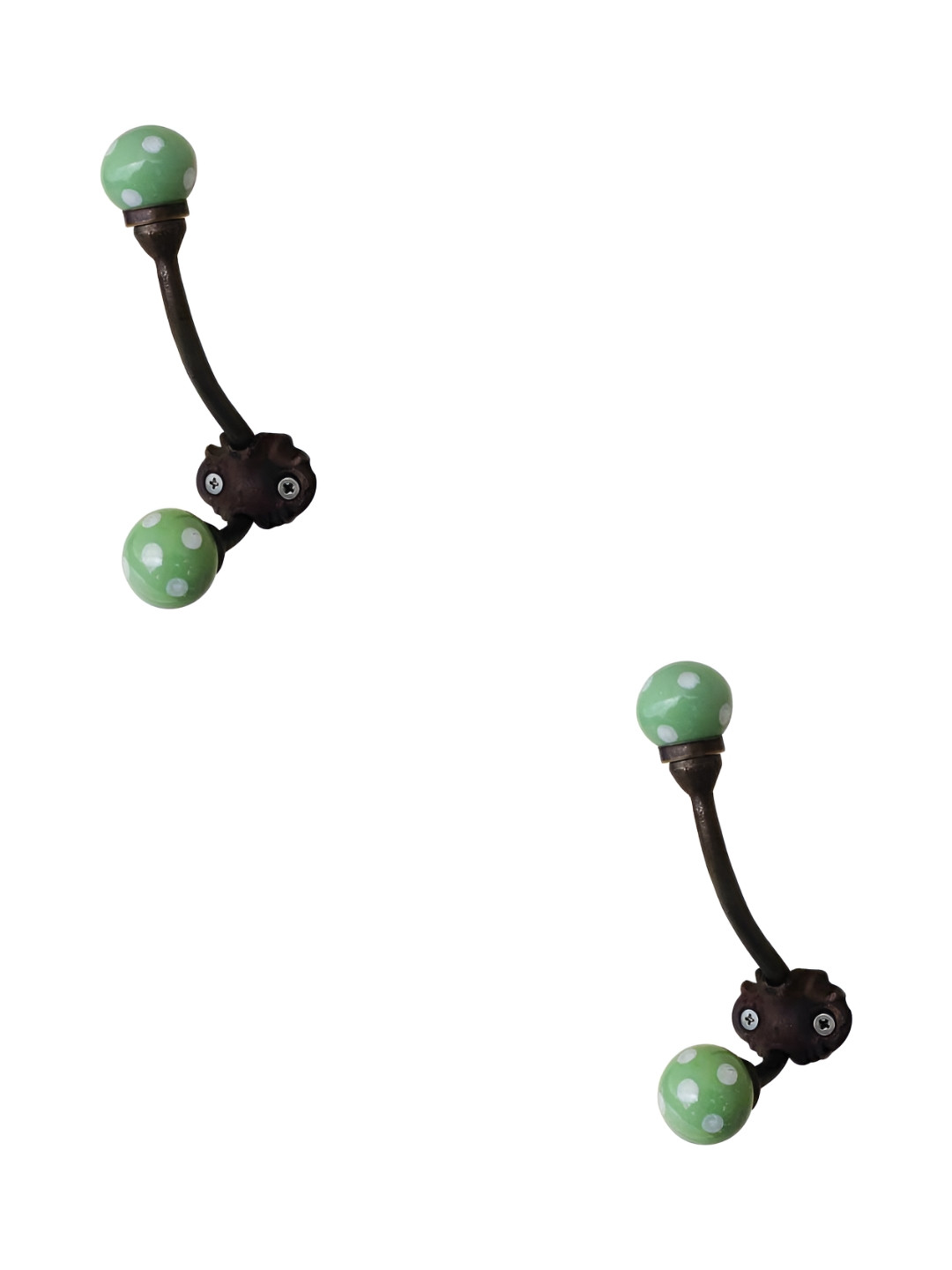 IndianShelf Green 2 Pieces Ceramic Dot Wall Mounted Hooks Door Hanger 
IndianShelf Green 2 Pieces Ceramic Dot Wall Mounted Hooks Door Hanger