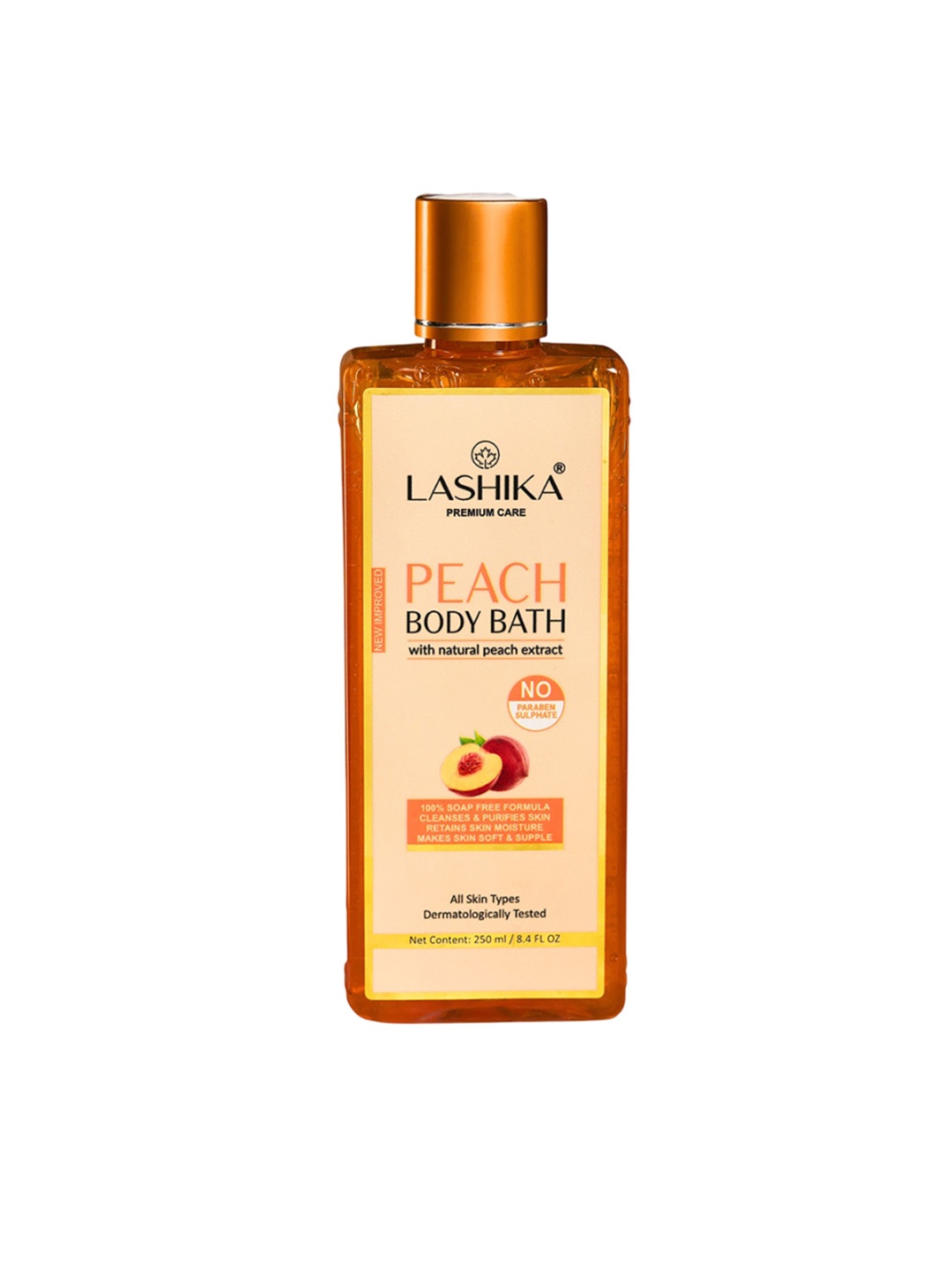 LASHIKA Peach Body Bath Removes Tan Cleanses Purifies & Retains Moisture- 250 ml, Transparent
LASHIKA Peach Body Bath Removes Tan Cleanses Purifies & Retains Moisture- 250 ml, Transparent