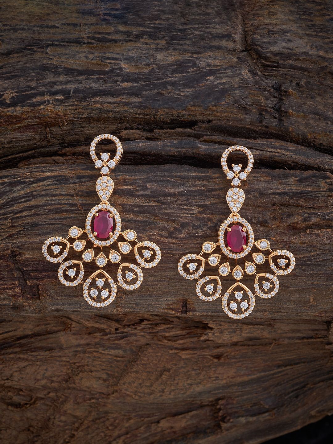 Kushal's Fashion Jewellery Gold Plated Zircon Studded Contemporary Drop Earrings, Red
Kushal's Fashion Jewellery Gold Plated Zircon Studded Contemporary Drop Earrings, Red