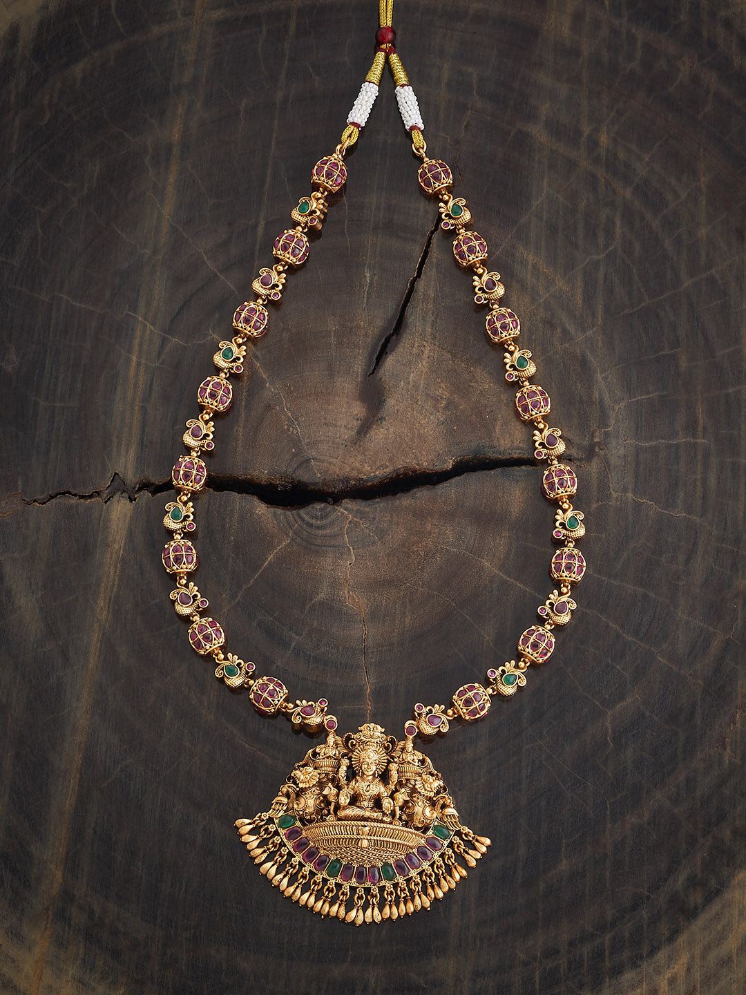 Kushal's Fashion Jewellery Gold-Plated Stone Studded & Beaded Antique Temple Necklace
Kushal's Fashion Jewellery Gold-Plated Stone Studded & Beaded Antique Temple Necklace