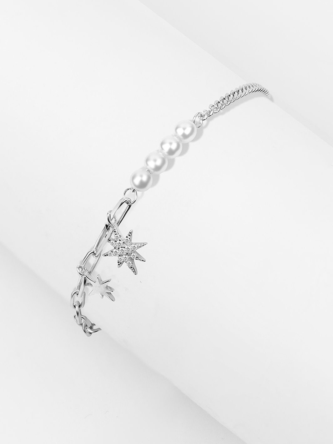 Nistra Autumn Vibes Sterling Silver Rhodium-Plated Stones Studded Pearl Charm Bracelet
Nistra Autumn Vibes Sterling Silver Rhodium-Plated Stones Studded Pearl Charm Bracelet