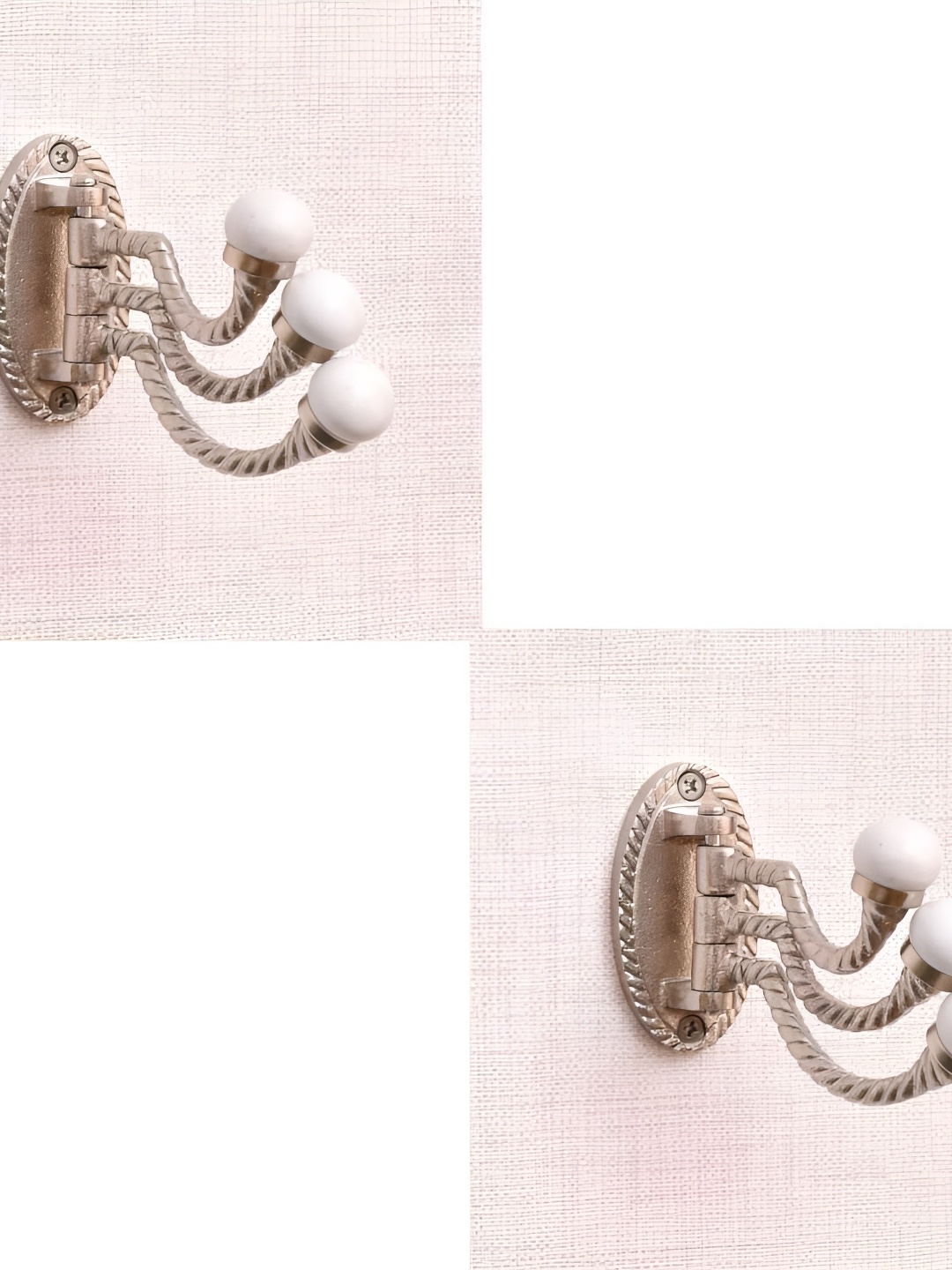 IndianShelf Silver Toned 2 Pieces Ceramic Modern 3 Holds Wall Hooks Coat Hanger
IndianShelf Silver Toned 2 Pieces Ceramic Modern 3 Holds Wall Hooks Coat Hanger
