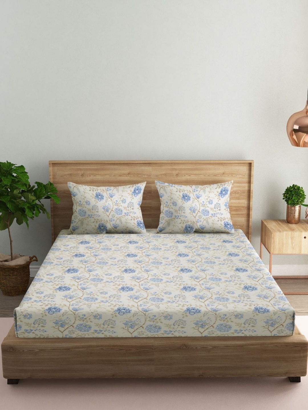 MARK HOME White Floral Cotton 144 TC Queen Bedsheet with 2 Pillow Covers-2.74 m x 2.23 m
MARK HOME White Floral Cotton 144 TC Queen Bedsheet with 2 Pillow Covers-2.74 m x 2.23 m