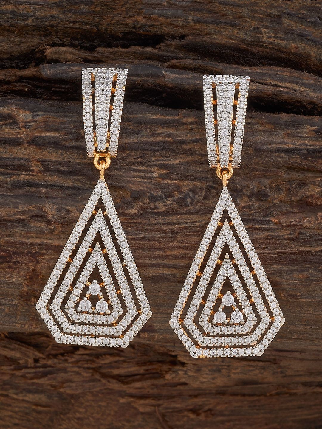 Kushal's Fashion Jewellery Rhodium-Plated Zircon Studded Contemporary Drop Earrings, White
Kushal's Fashion Jewellery Rhodium-Plated Zircon Studded Contemporary Drop Earrings, White