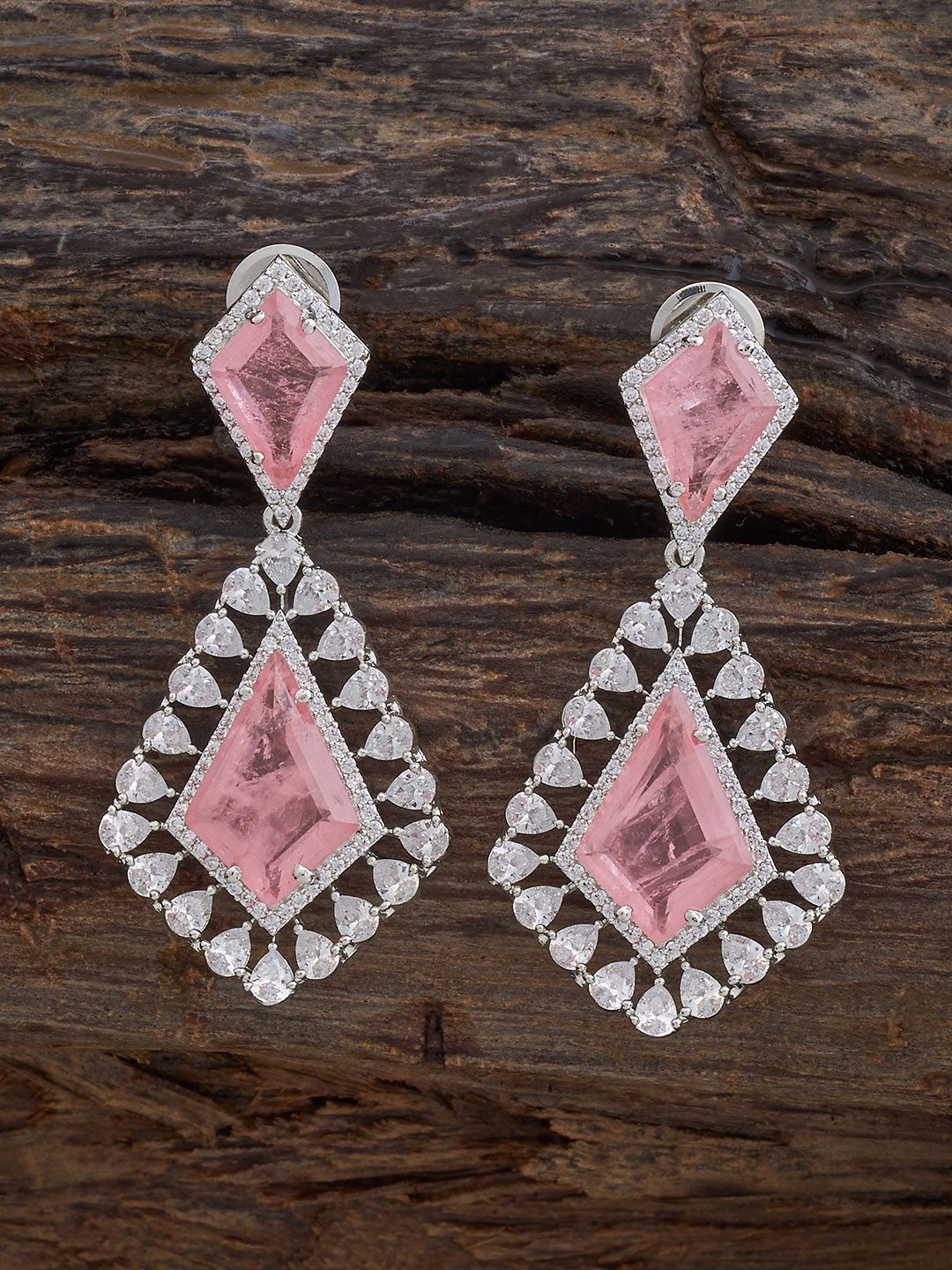Kushal's Fashion Jewellery Rhodium-Plated Geometric Zircon Drop Earrings, Pink
Kushal's Fashion Jewellery Rhodium-Plated Geometric Zircon Drop Earrings, Pink