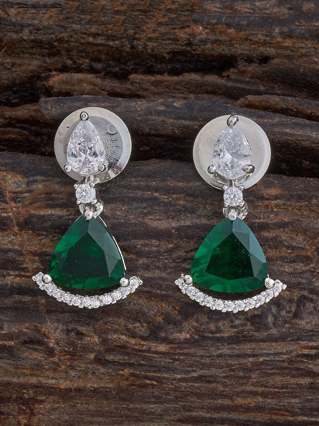 Kushal's Fashion Jewellery Rhodium-Plated Zircon Studded Teardrop Shaped Drop Earrings, Silver
Kushal's Fashion Jewellery Rhodium-Plated Zircon Studded Teardrop Shaped Drop Earrings, Silver