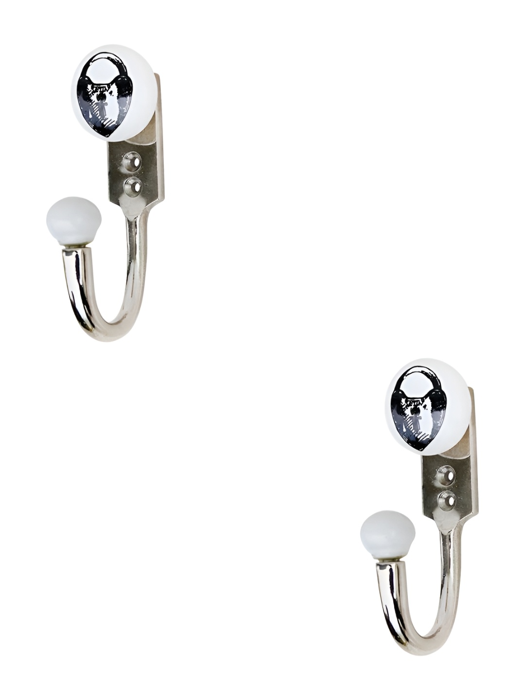IndianShelf Silvertoned 2 Pieces Ceramic & Zinc Lock Cloth Hangers Coat Hooks, Silver
IndianShelf Silvertoned 2 Pieces Ceramic & Zinc Lock Cloth Hangers Coat Hooks, Silver