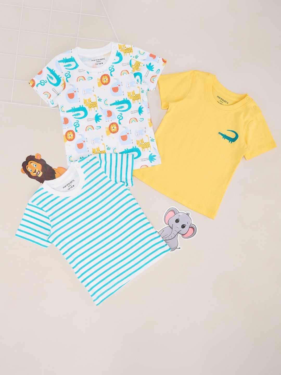Pantaloons Baby Pack Of 3 Boys Conversational Printed Round Neck Cotton T-shirts, Yellow
Pantaloons Baby Pack Of 3 Boys Conversational Printed Round Neck Cotton T-shirts, Yellow