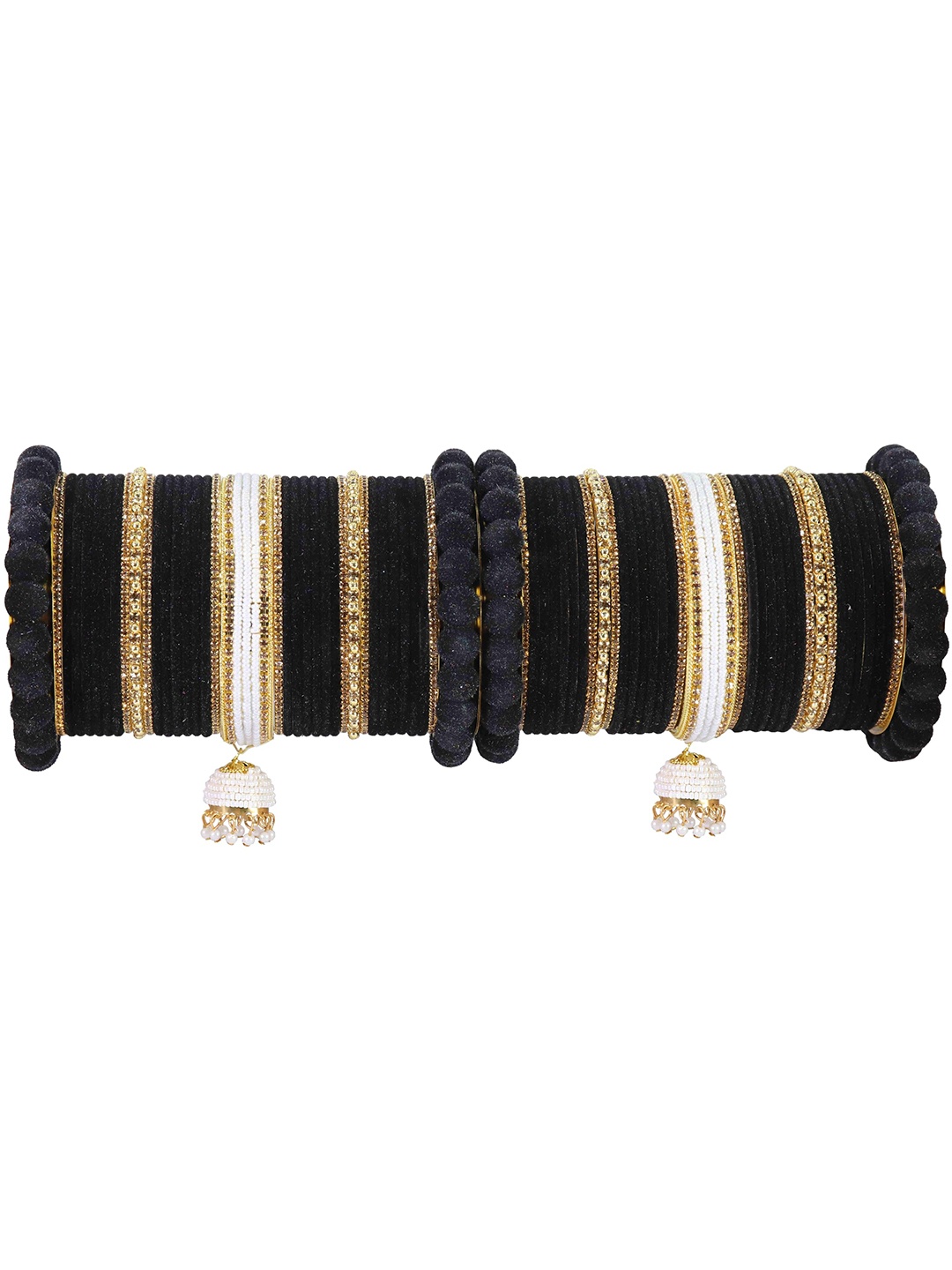 ZULKA Set of 70 Traditional Metal Bangles Traditional Bridal Chuda with Pearls, Black
ZULKA Set of 70 Traditional Metal Bangles Traditional Bridal Chuda with Pearls, Black