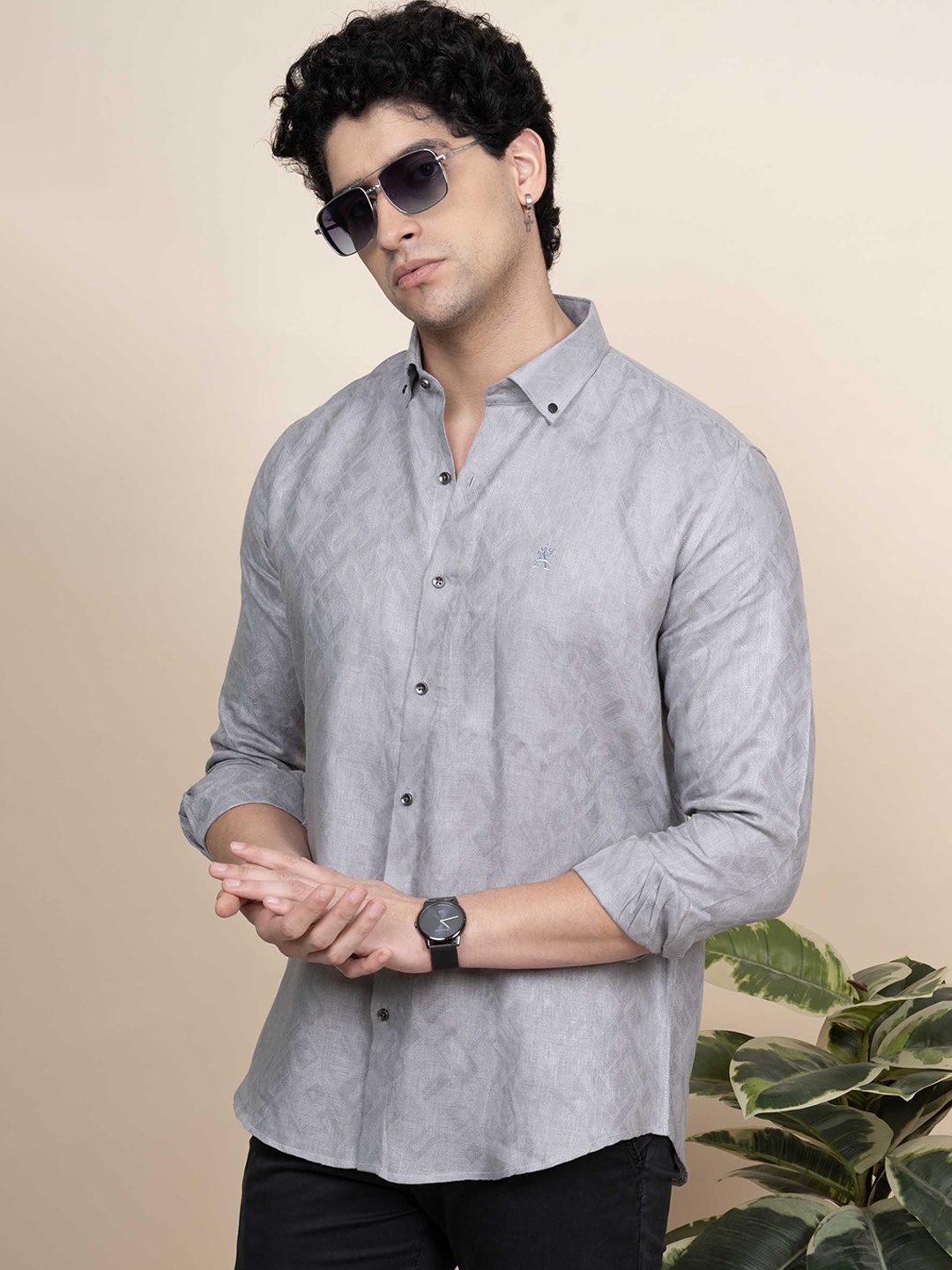ALMATY Men Comfort Button-Down Collar Abstract Printed Linen Slim Fit Casual Shirt, Grey
ALMATY Men Comfort Button-Down Collar Abstract Printed Linen Slim Fit Casual Shirt, Grey