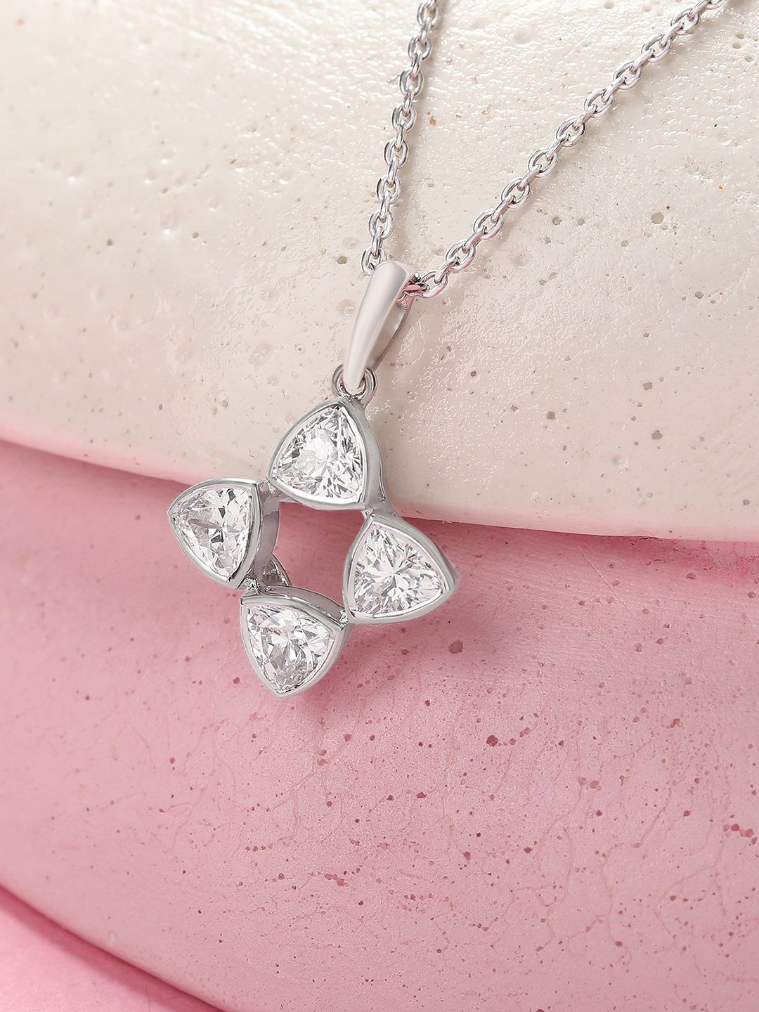 Mia by Tanishq Sparkly Sleek 925 Silver Silver Plated Cubic Zirconia Pendant With Chain
Mia by Tanishq Sparkly Sleek 925 Silver Silver Plated Cubic Zirconia Pendant With Chain